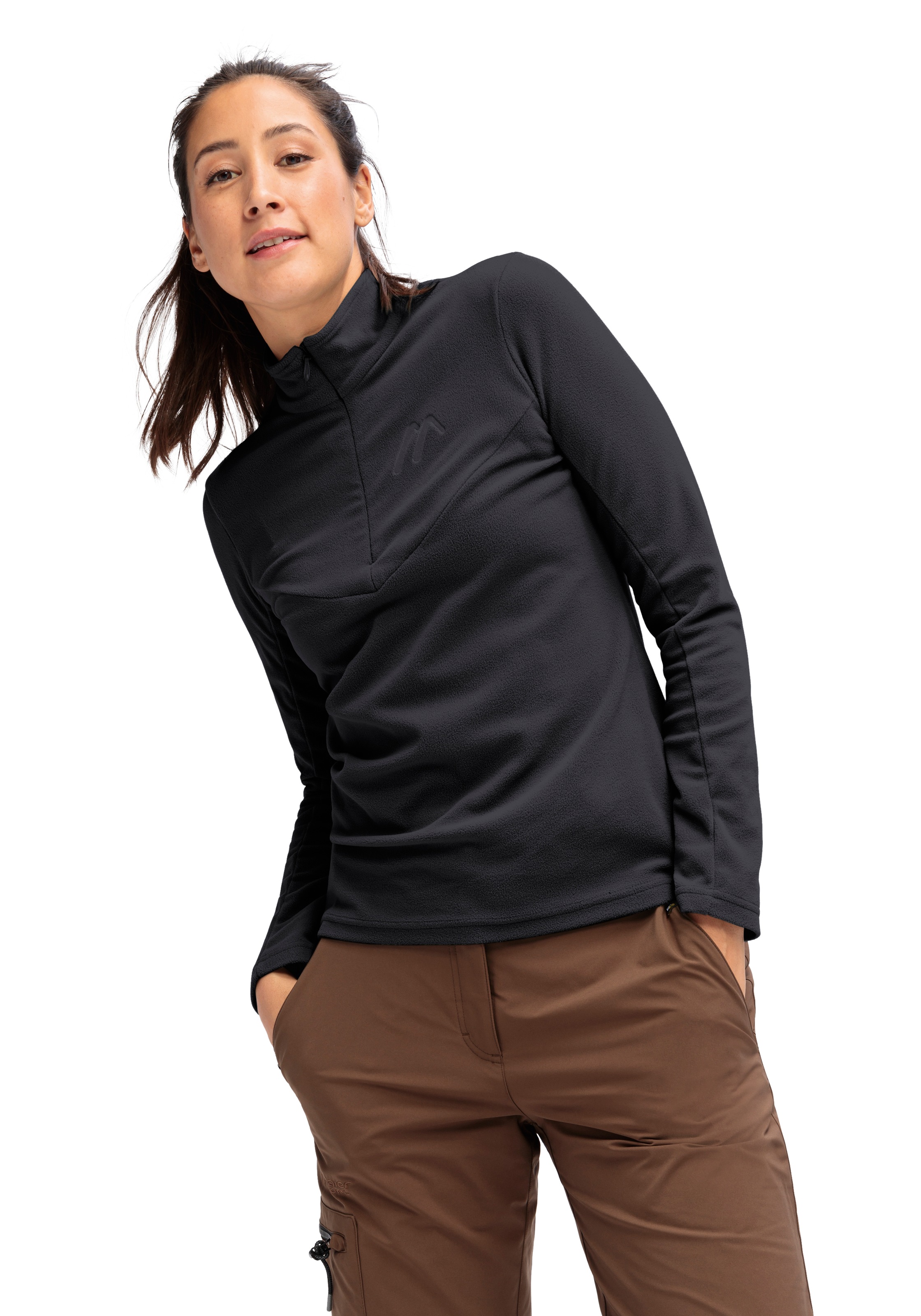 Maier Sports Fleecepullover »Denise HZ W«, Damen Midlayer, pflegeleichtes Half-Zip Fleece
