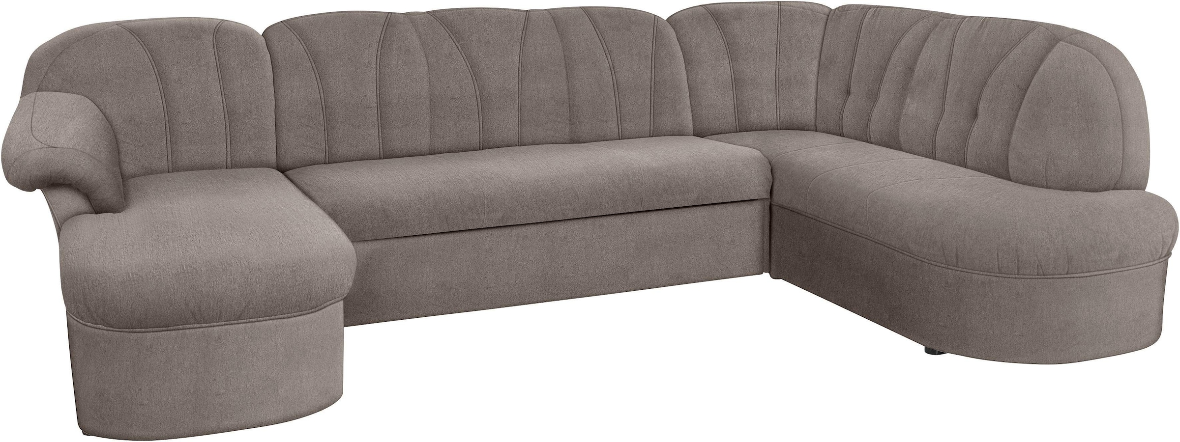 DOMO collection Paysage de salon »Pegnitz, zeitlos&modern, elegante Rückensteppung, Breite 292cm, U-Form« wahlweise mit Bettfunktion