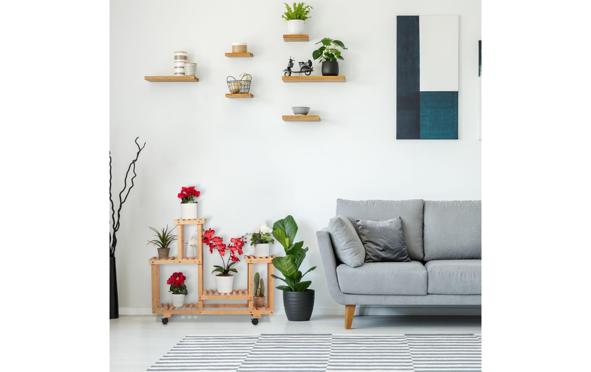 relaxdays Étagère multi-usages »Pflanzenständer mit 6 Ablagen«