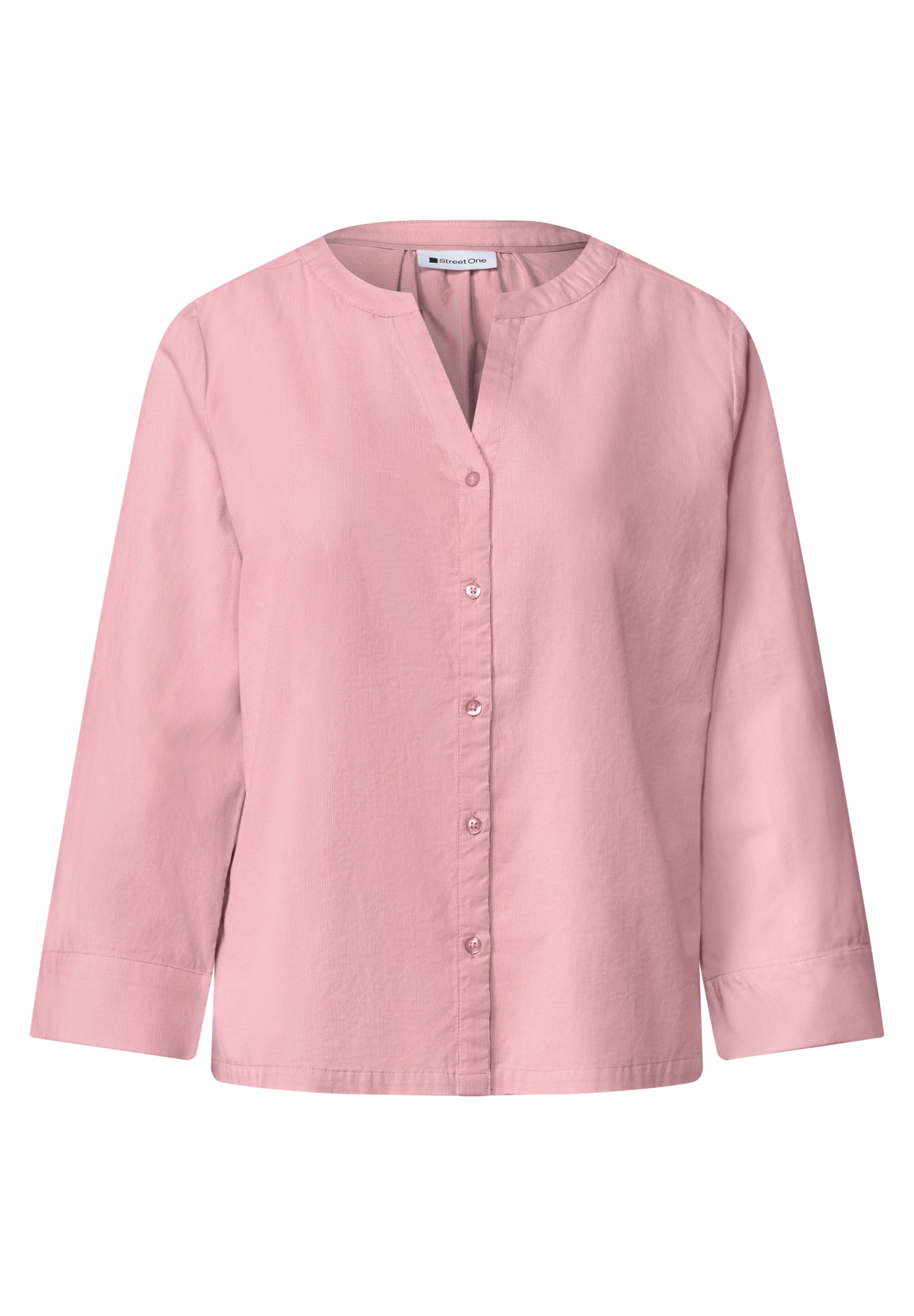STREET ONE Shirtbluse 3/4-Arm Bluse mit Split Neck aus Cord