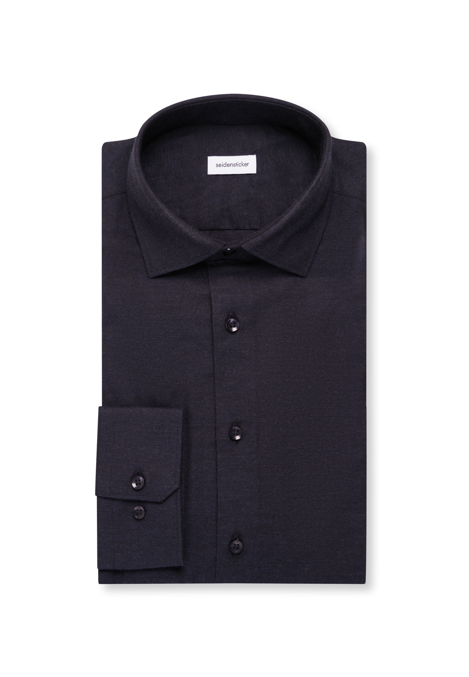 seidensticker Chemise en flanelle »Schwarze Rose« Slim 1/1 Kentkragen Uni