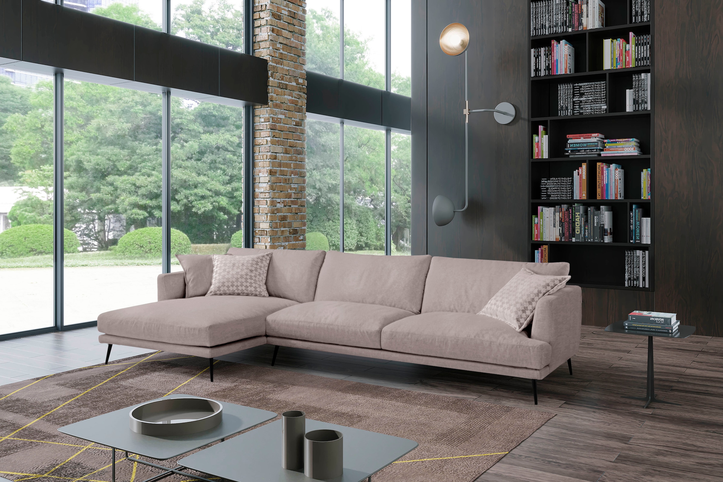 Egoitaliano Canapé d'angle »Sophia, Designsofa mit extrakomfortablem Sitzkomfort« mit Daunenfederung, L-Form