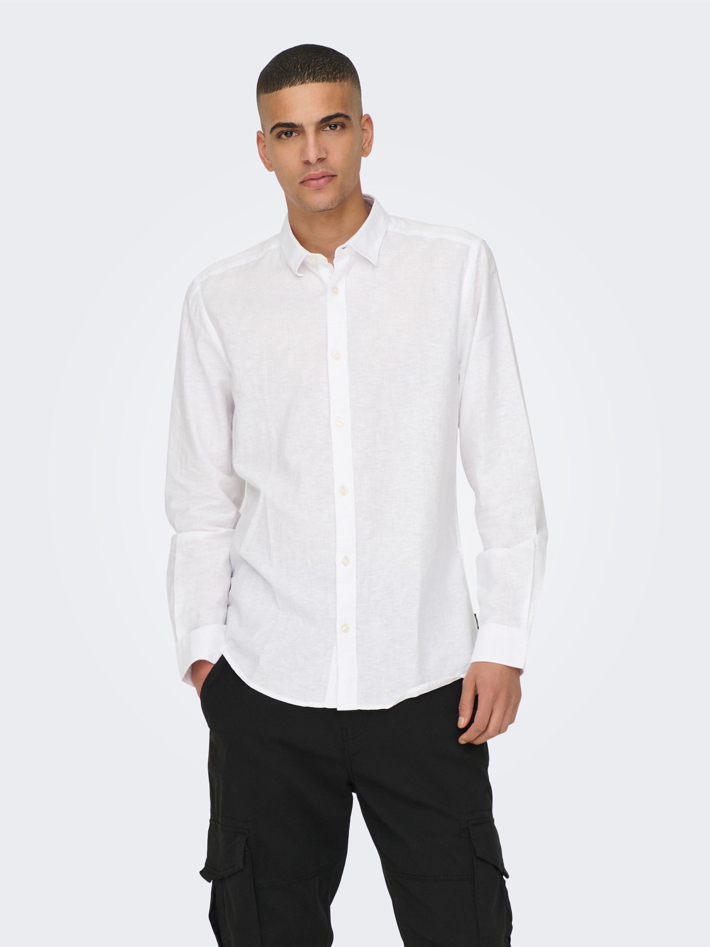ONLY & SONS Langarmhemd »ONSCAIDEN LS SOLID LINEN SHIRT NOOS«