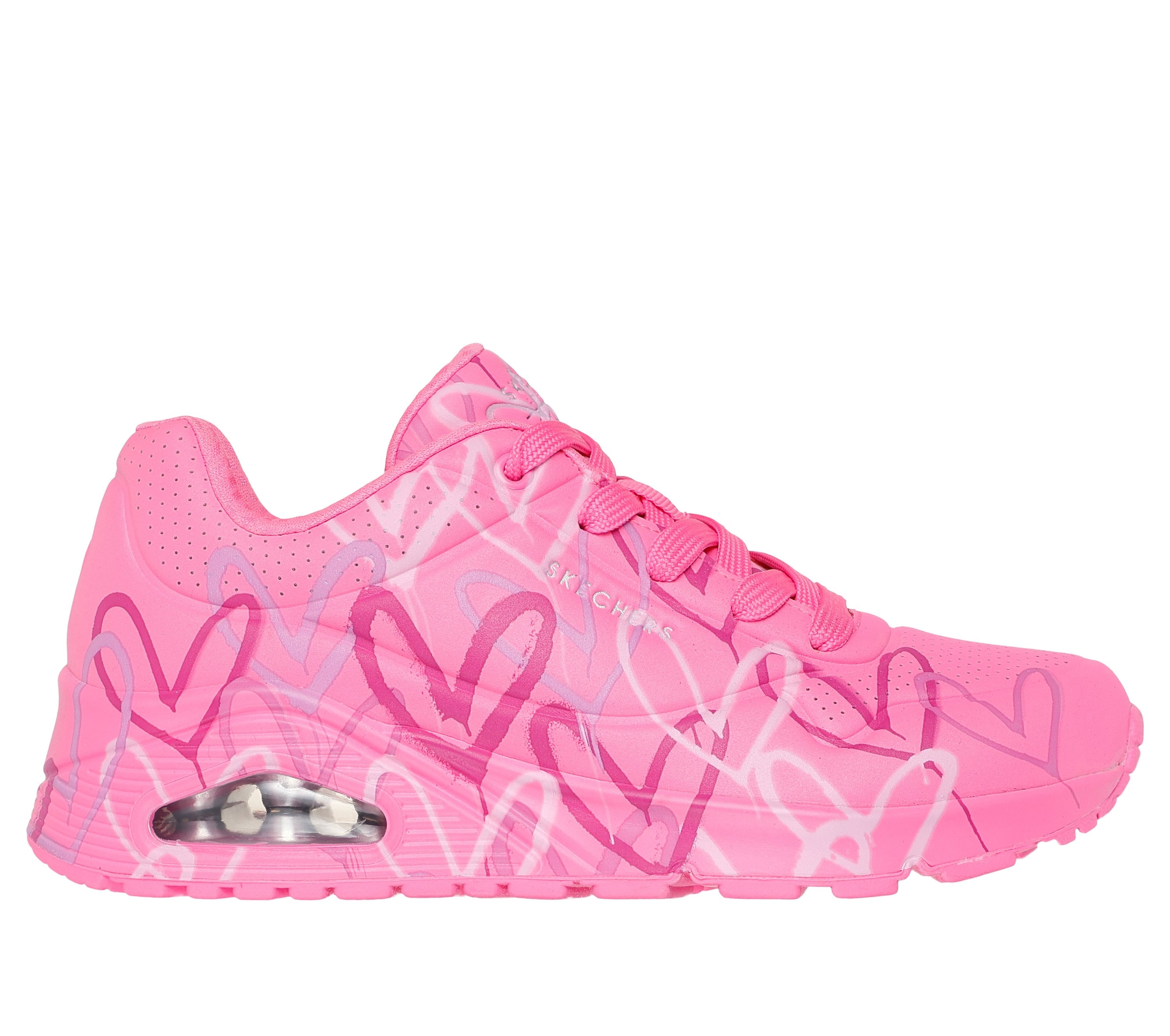 Skechers Wedgesneaker »UNO-SPREAD THE LOVE«  Freizeitschuh, Halbschuh, Schnürschuh mit coolem Graffiti-Print