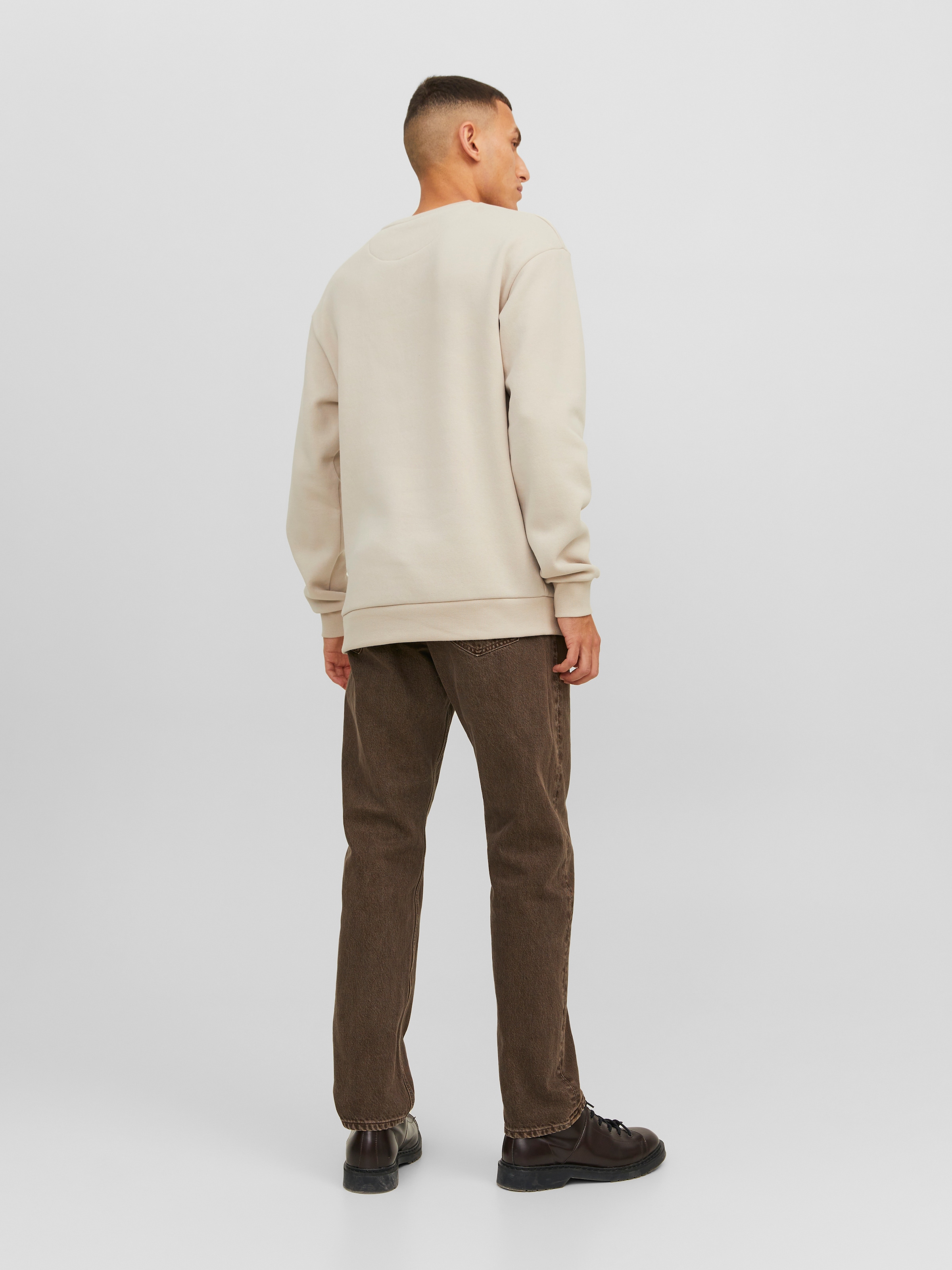 Jack & Jones Sweat-shirt »JJEBRADLEY  mit Rippbündchen für Alltag und Freizeit«, mélange de matières, coupe décontractée
