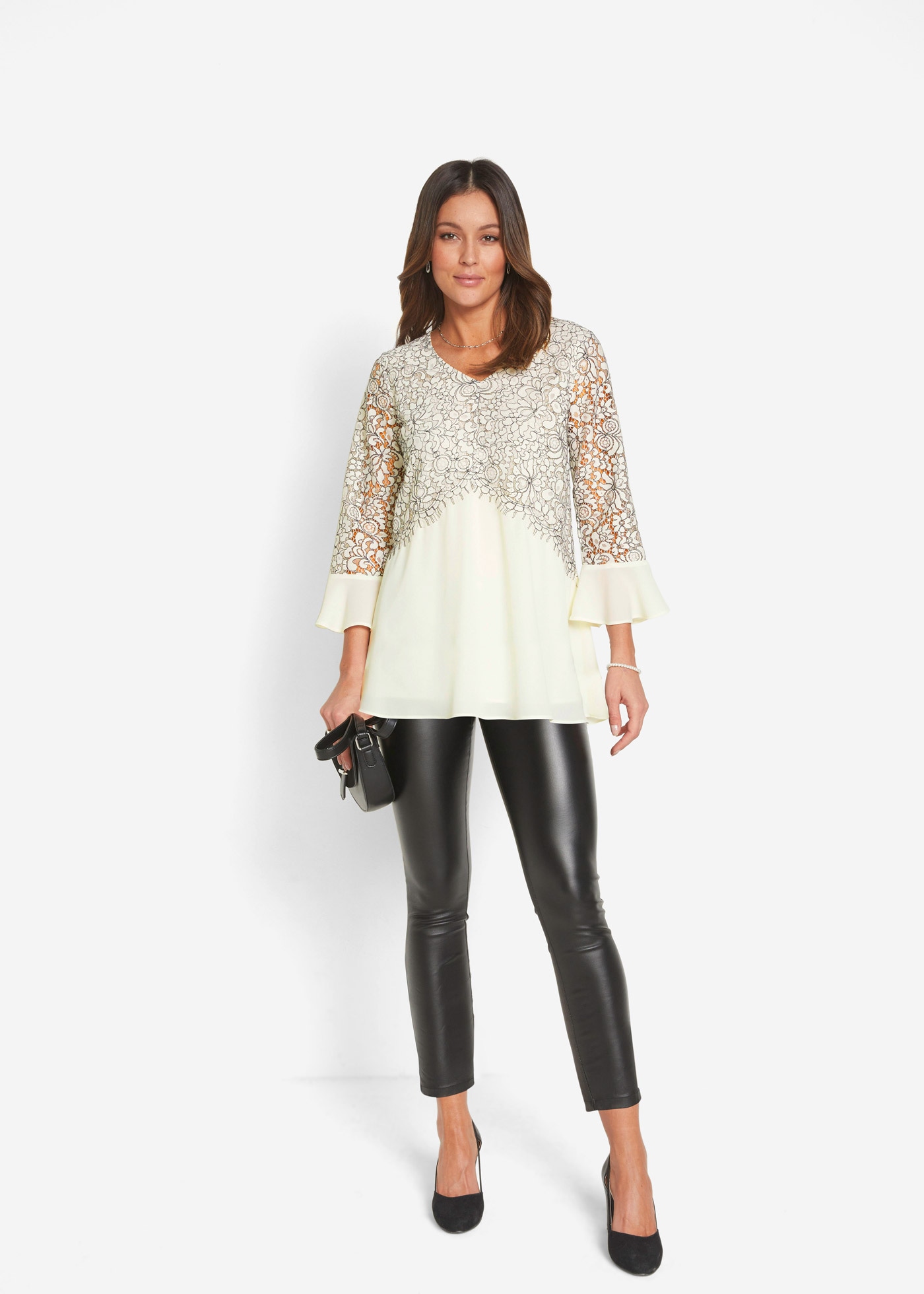 bonprix Tunique eleganter Stil für festliche Anlässe, mit modischem Spitzenbesatz