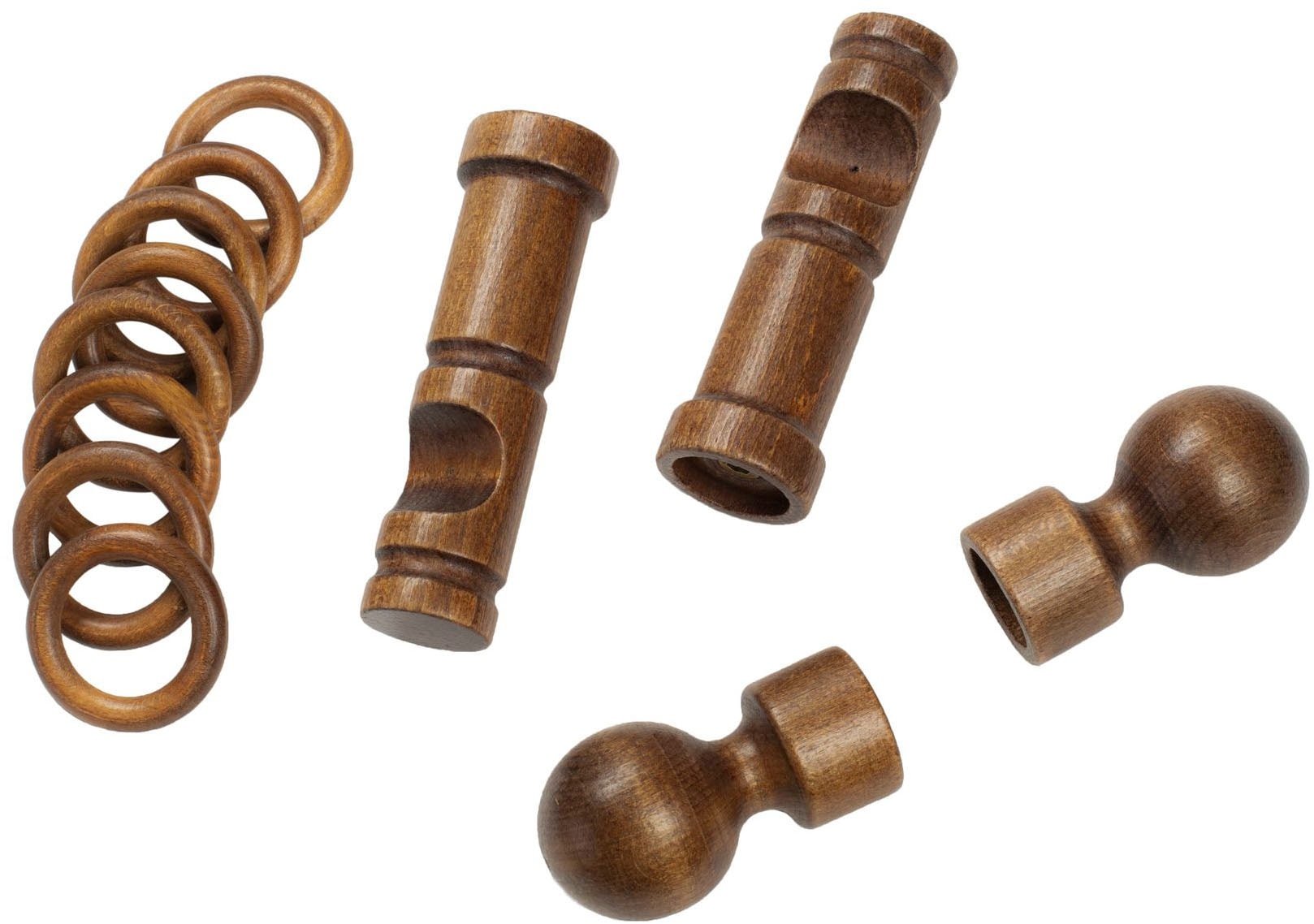 SN DECO GROUP Gardinenstange »Giro« 1 läufig-läufig Fixmass 28 mm, Holz, verschiedenen Längen und Farben, Komplettset