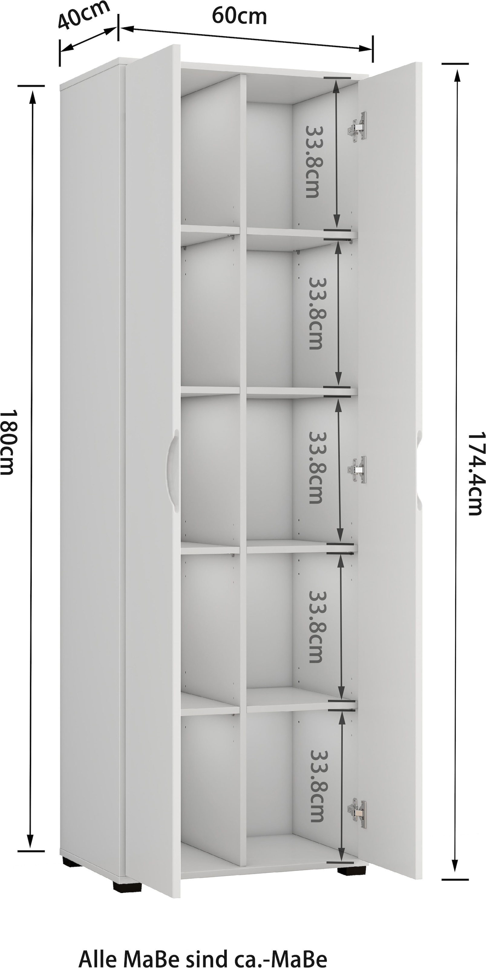 GOODproduct Armoire de classement »ALENNA-AS2T« Ensemble,  armoire polyvalente, design moderne, hauteur 180 cm
