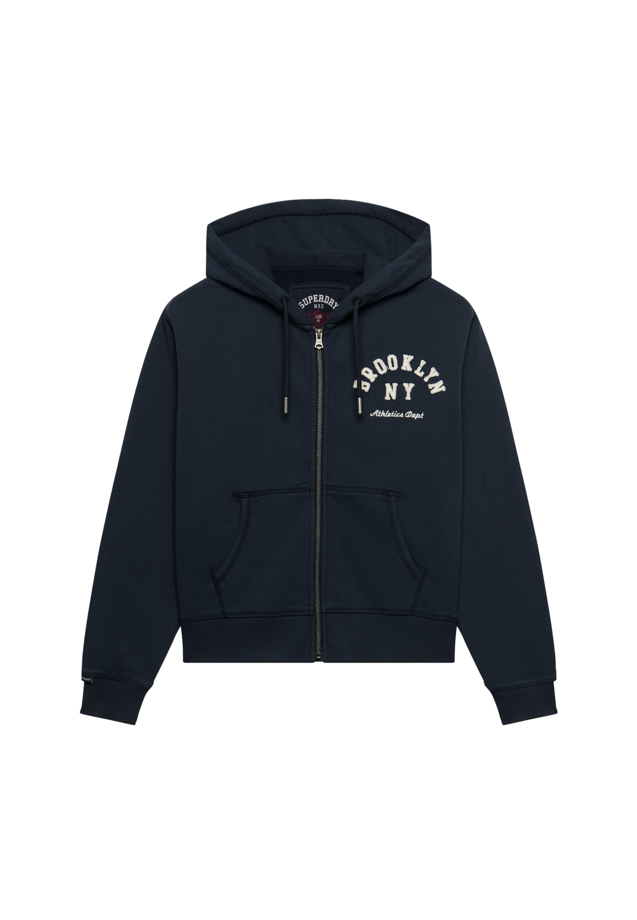 Superdry Sweat à capuche »ATH ESS RELAXED CROP ZIPHOOD« mélange de coton