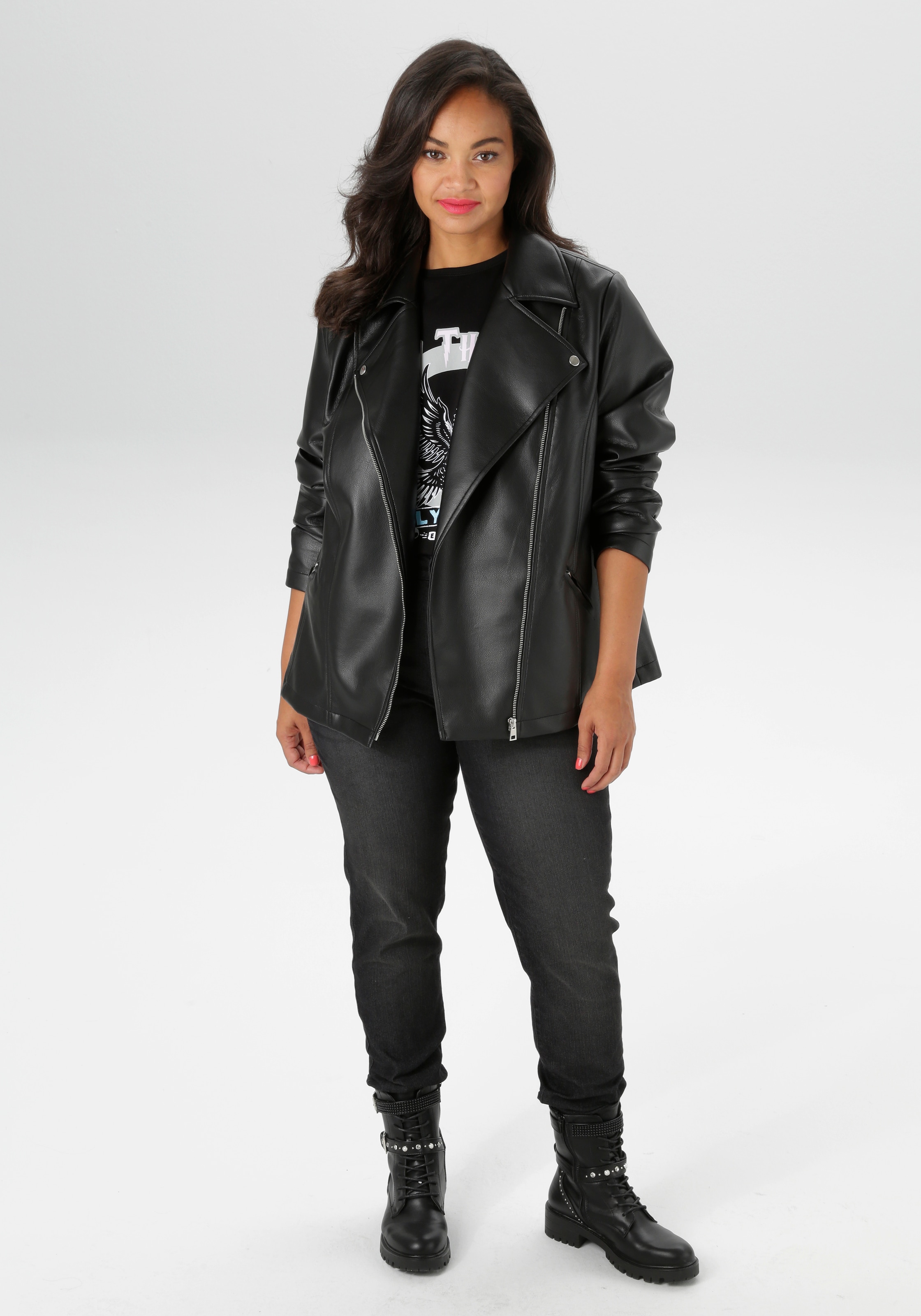 Aniston PLUS Veste de motard im Biker-Look - NEUE KOLLEKTION