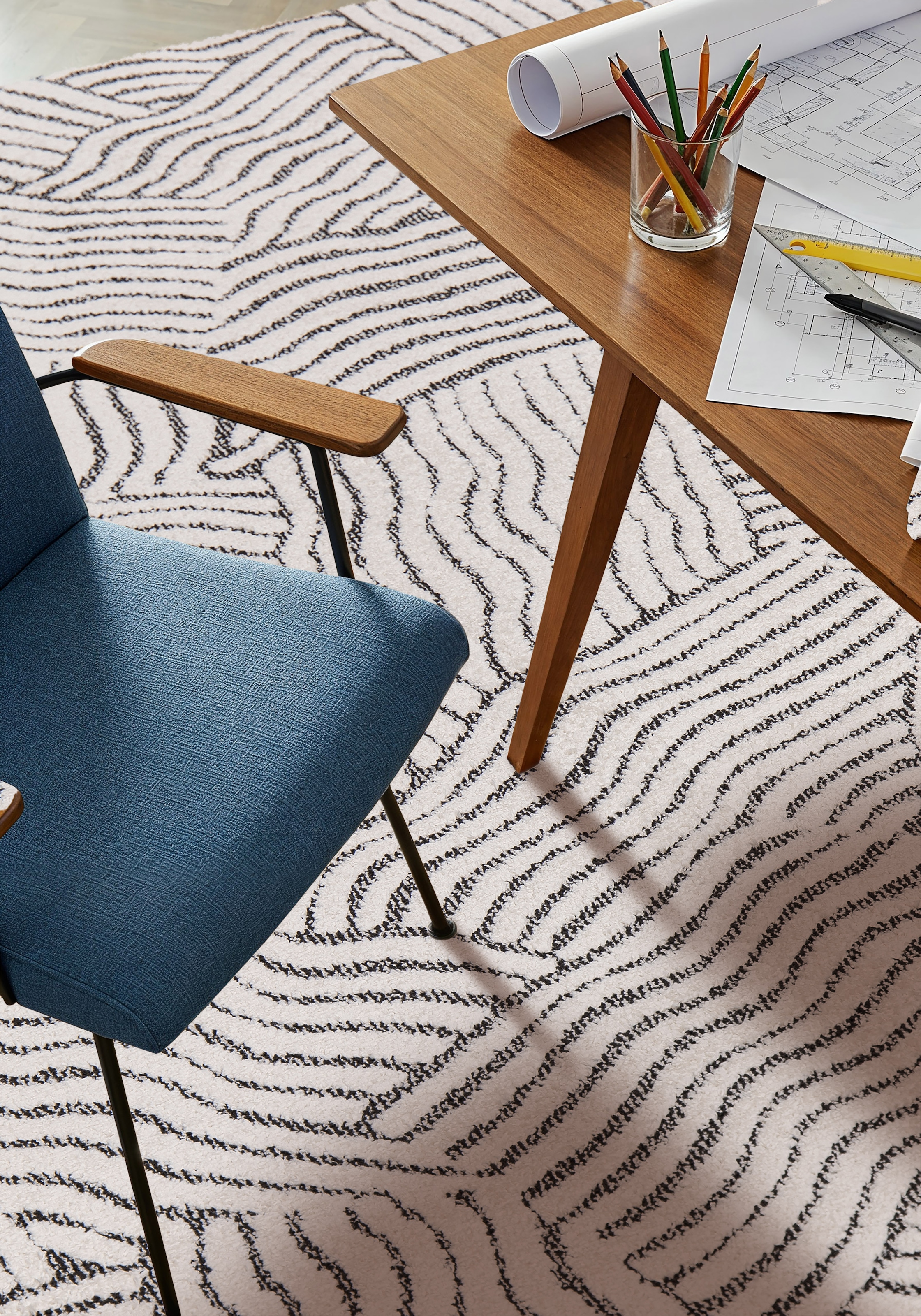 GOODproduct Tapis »Segovia, Supersoft, 3D- Design, weiche Haptik, modernes Design« Rectangulaire 9 mm Höhe Hoch-Tief-Struktur, Wohnzimmer, Esszimmer, Schlafzimmer