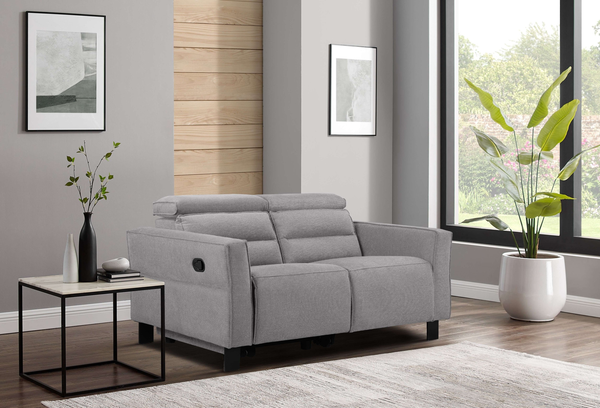 GOODproduct 2-Sitzer »Carpari Webstoff, 162 cm, man./elektr. Relaxfunktion« (USB A/C), sowie Kopfteilverstellung