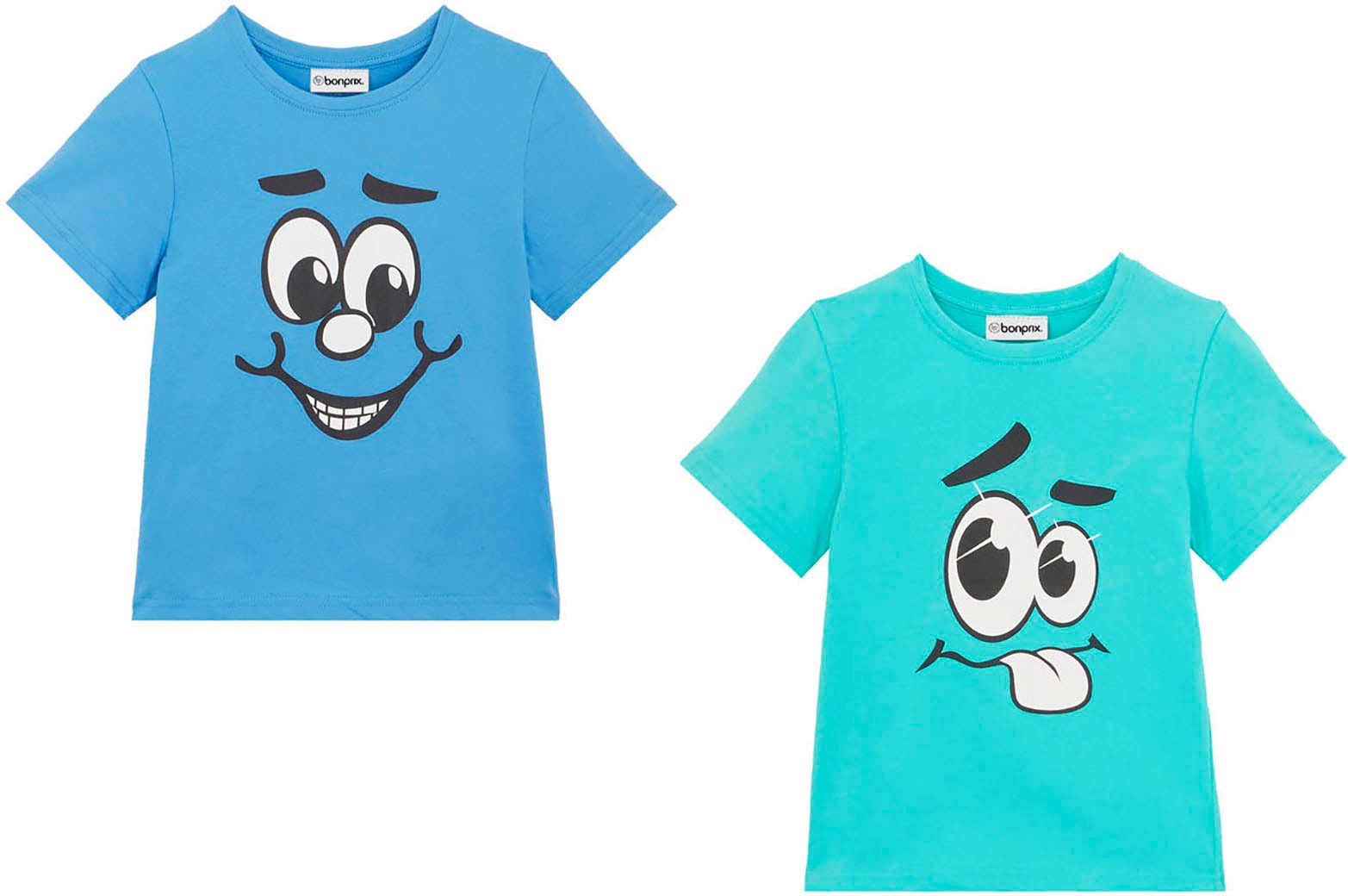 bonprix T-shirt Packung, 2 cuis bequeme Passform, Kurzarm-Design, aus Baumwolle