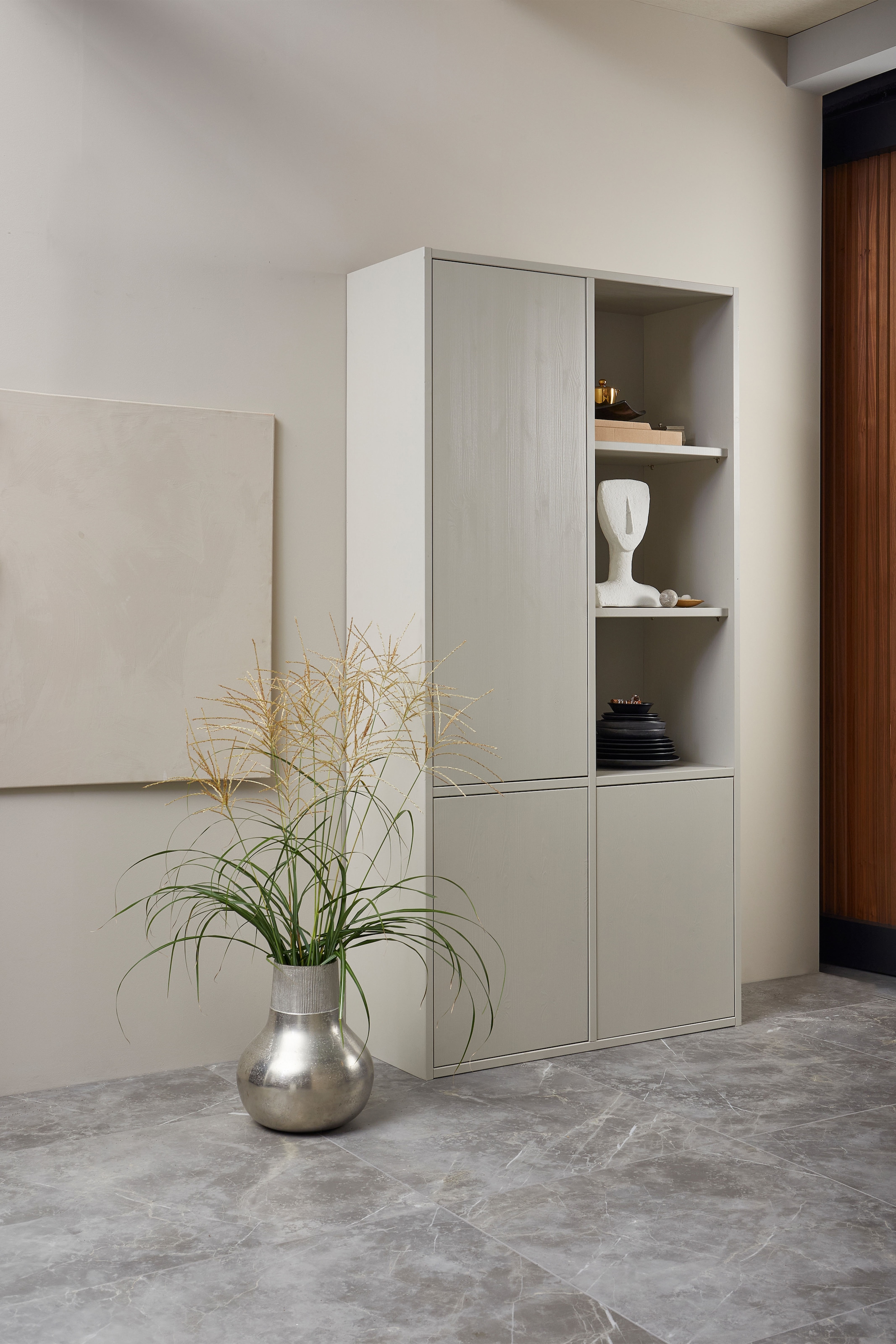 WOOOD Mehrzweckschrank »Merel FSC® Massivkiefer und Druckmechanismus B 100 x T 39,5 x H 200 cm« Tragkraft 10 kg pro Einlegeboden, einfach zu montierbar, Pfleigleicht