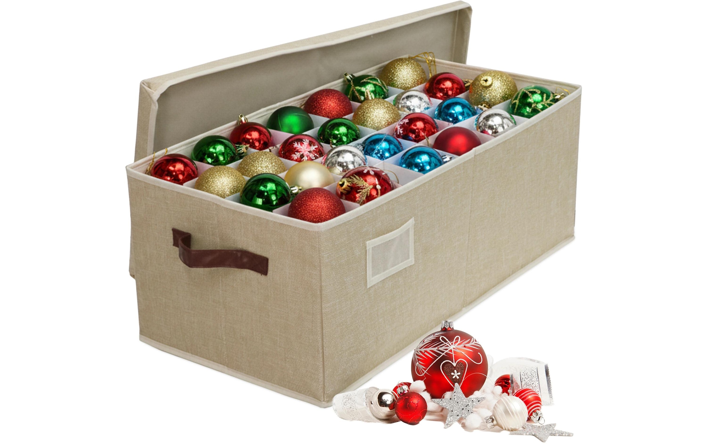 relaxdays Décorations pour l'arbre de Noël »relaxdays Weihnachtskugel Aufbewahrungsbox «