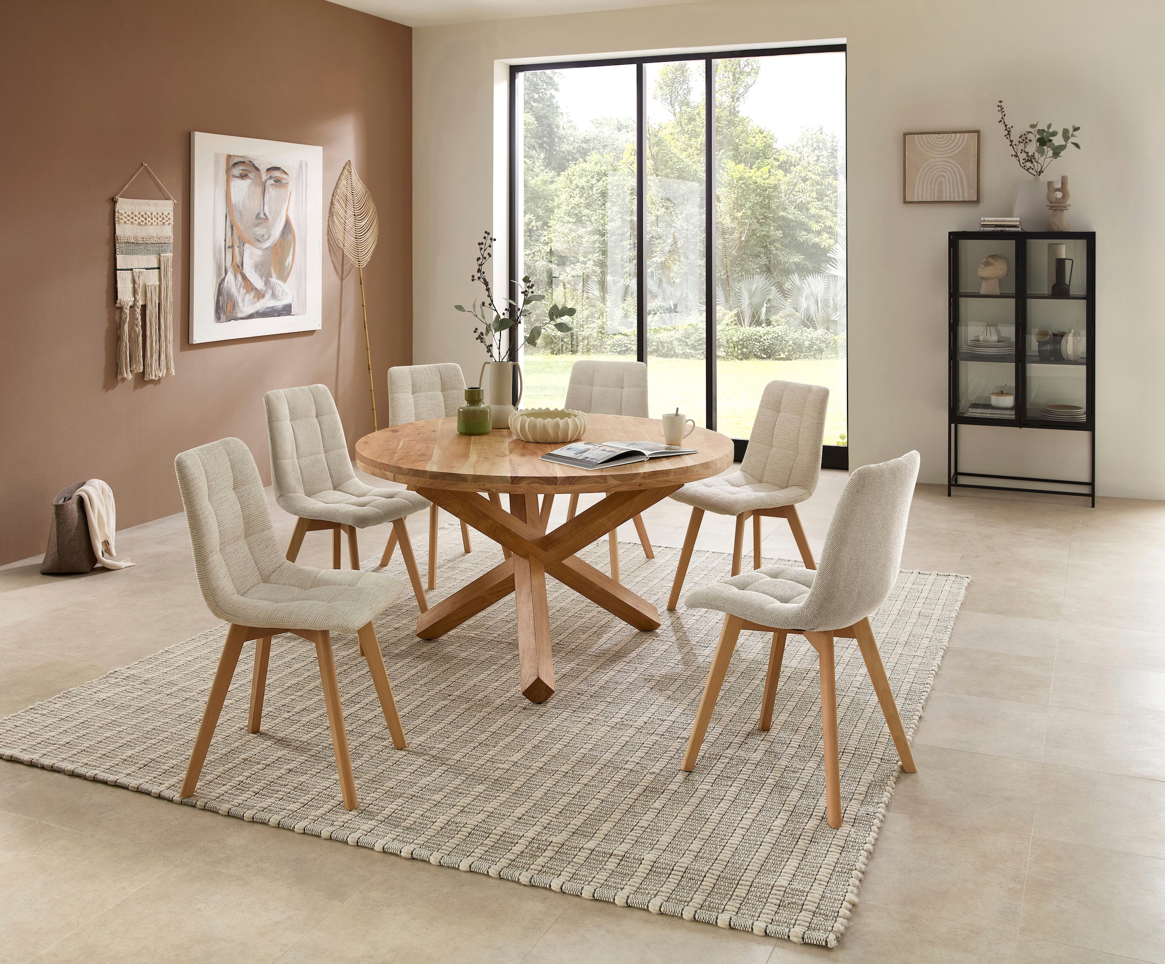 Stolkom Chaise à 4 pieds (Ensemble) 2 cuislargeur 55 cm, piétement 4 pieds en bois massif