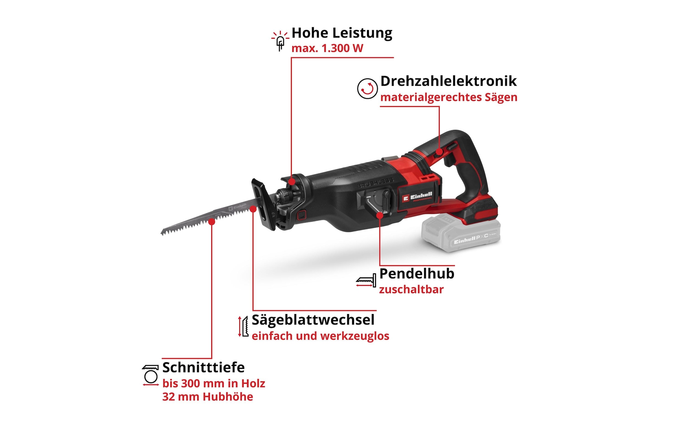Einhell Scie universelle »Einhell Akku-Universalsäge TP-AP 18/32 18 V, Li, BL, Solo«