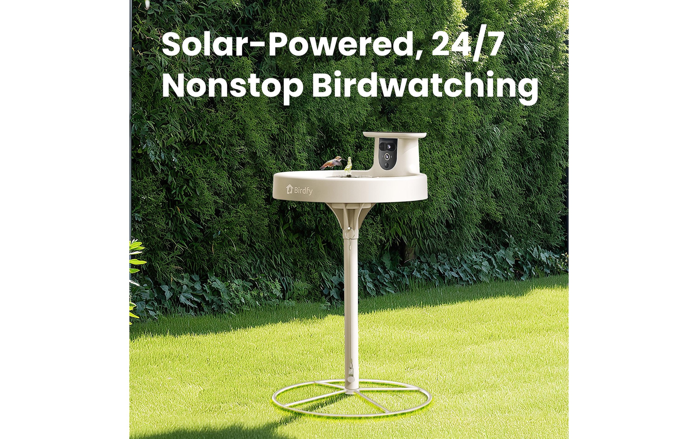 Birdfy Mangeoire pour oiseaux »Vogelbad mit Kamera« Solarbetrieben, KI und Video Vogelerkennung