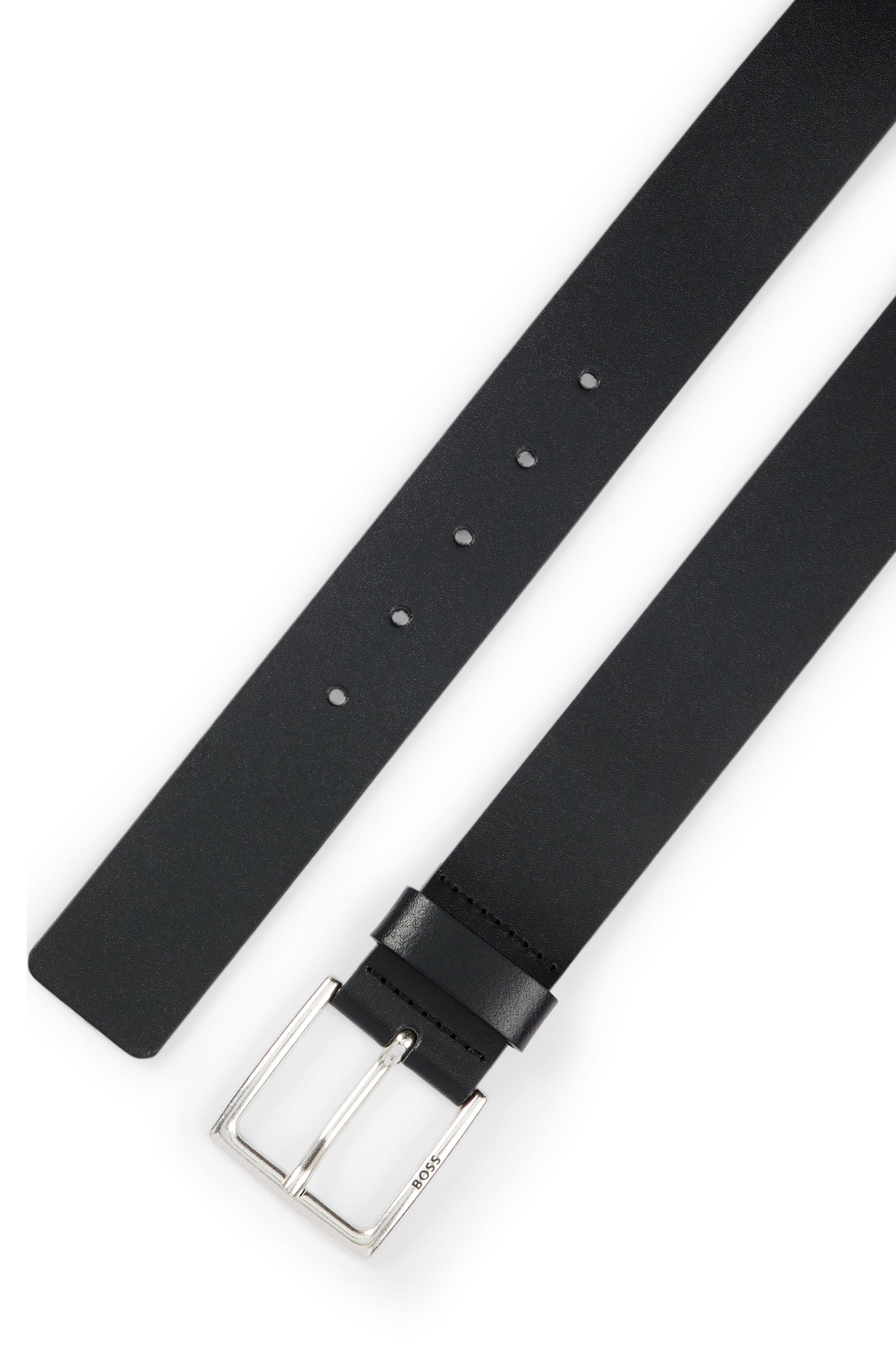BOSS Ceinture en cuir »Rummi_Sz40« aus italienischem Leder mit Metall-Details in Antik-Optik