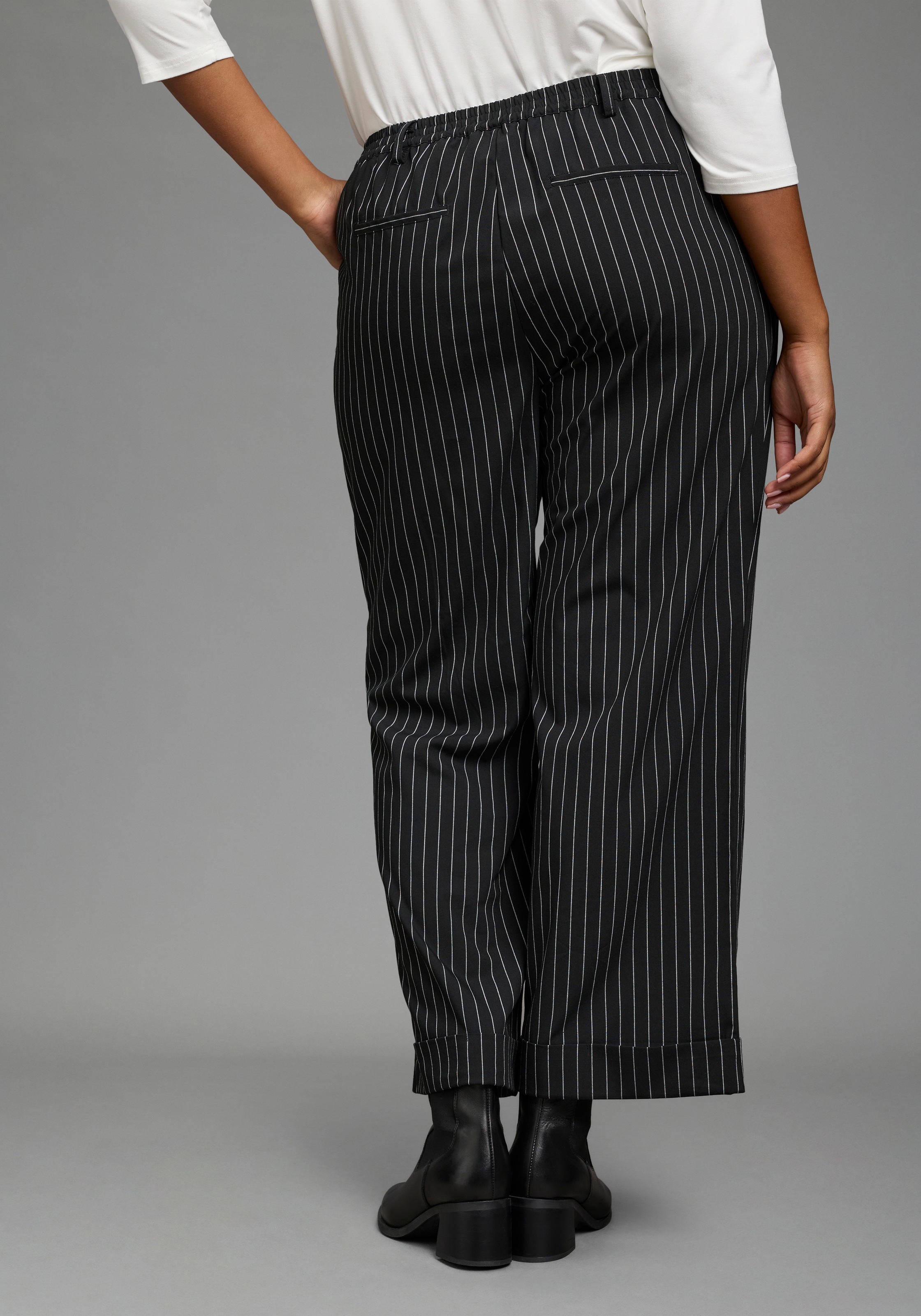 Laura Scott CURVE Pantalon à enfiler »Grosse Grössen«  avec ceinture élastique, coupe ajustée