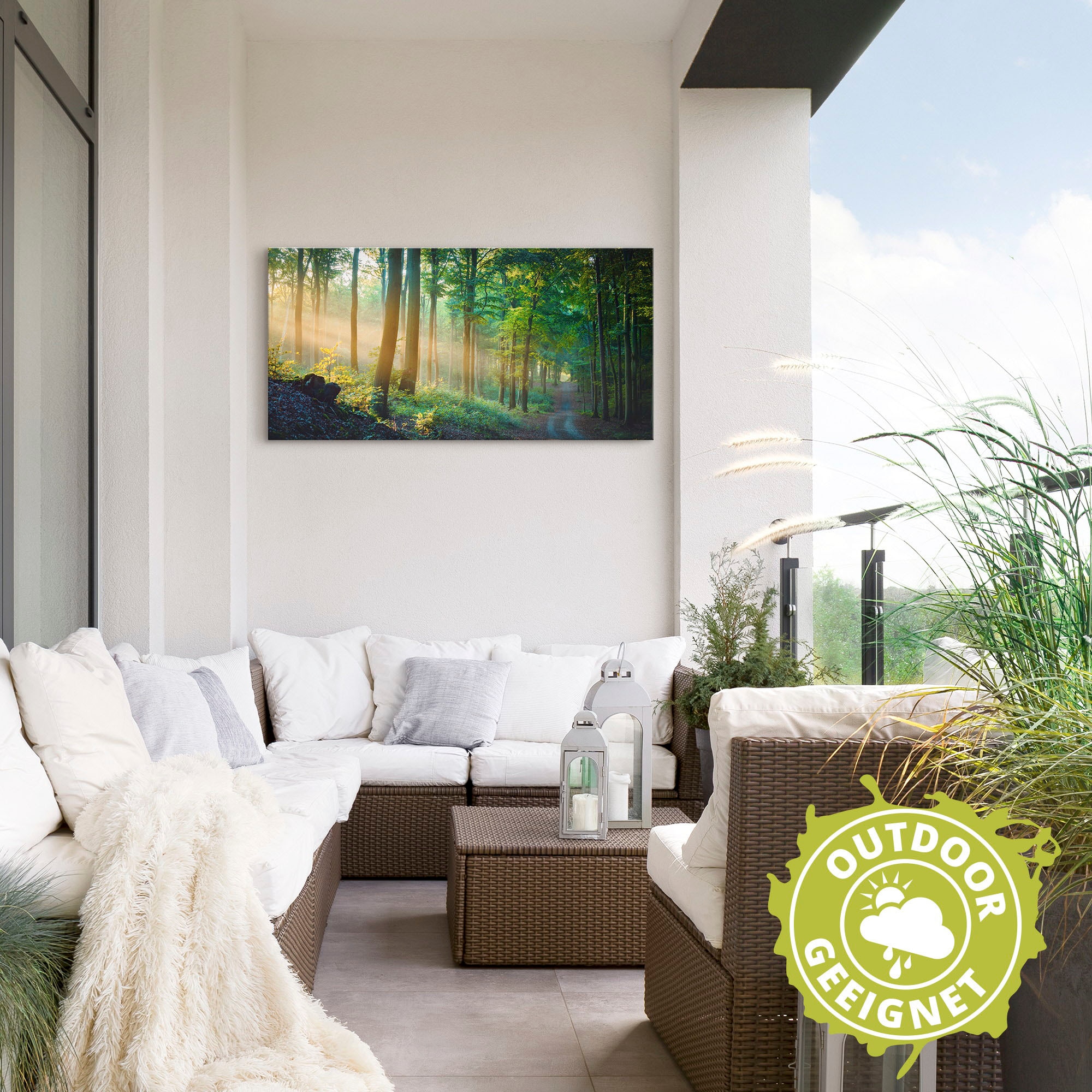 Artland Wandbild »Herbstmorgen im Wald« Waldbilder 1 Stk. tlg. als Alubild, Outdoorbild, Leinwandbild, Poster in verschied. Grössen