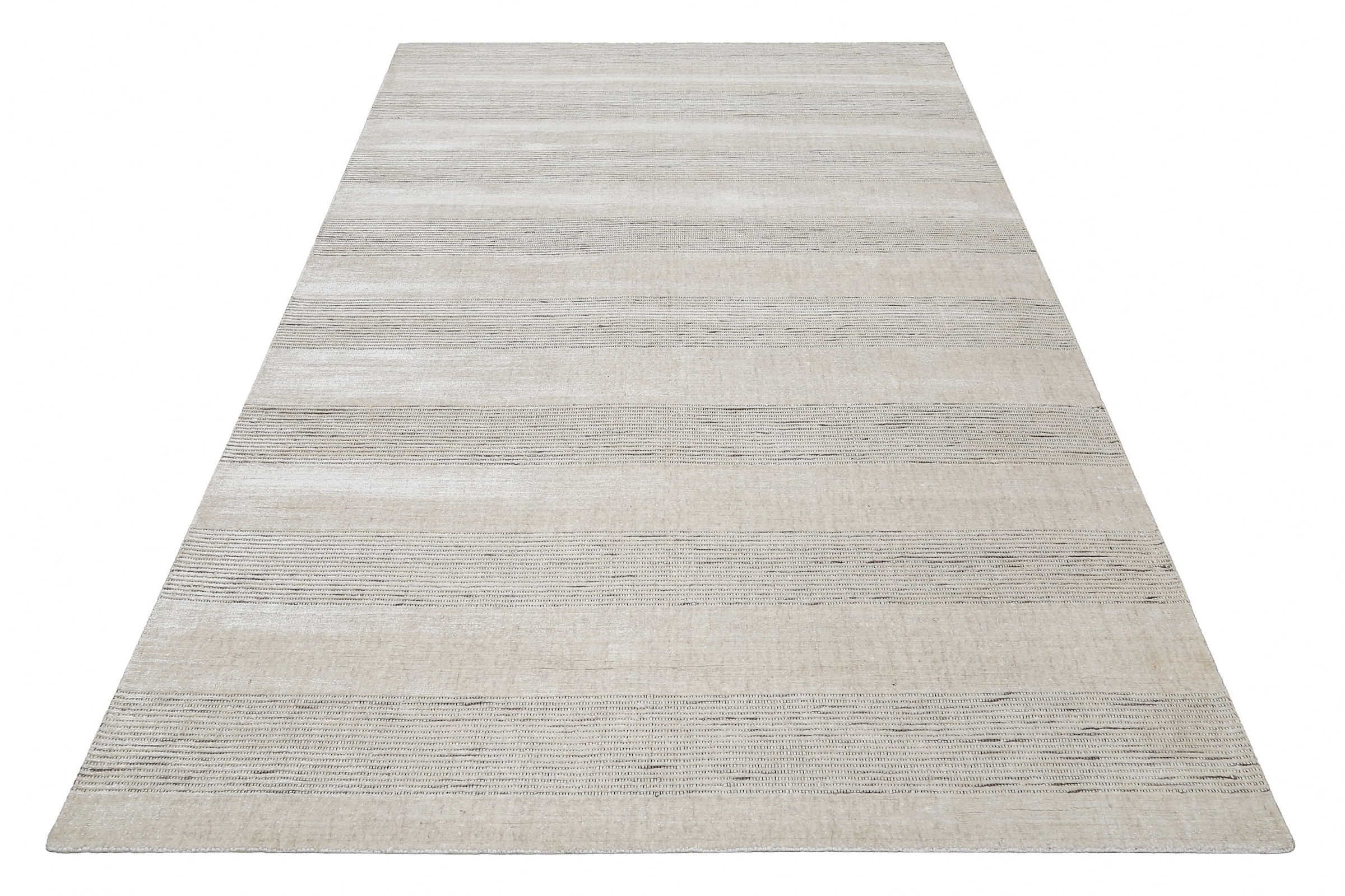 Wecon home Tapis »Seattle« Rectangulaire 11 mm Höhe Kurzflorteppich, handgewebt, TENCEL & Schurwolle, Streifen, Wohnzimmer