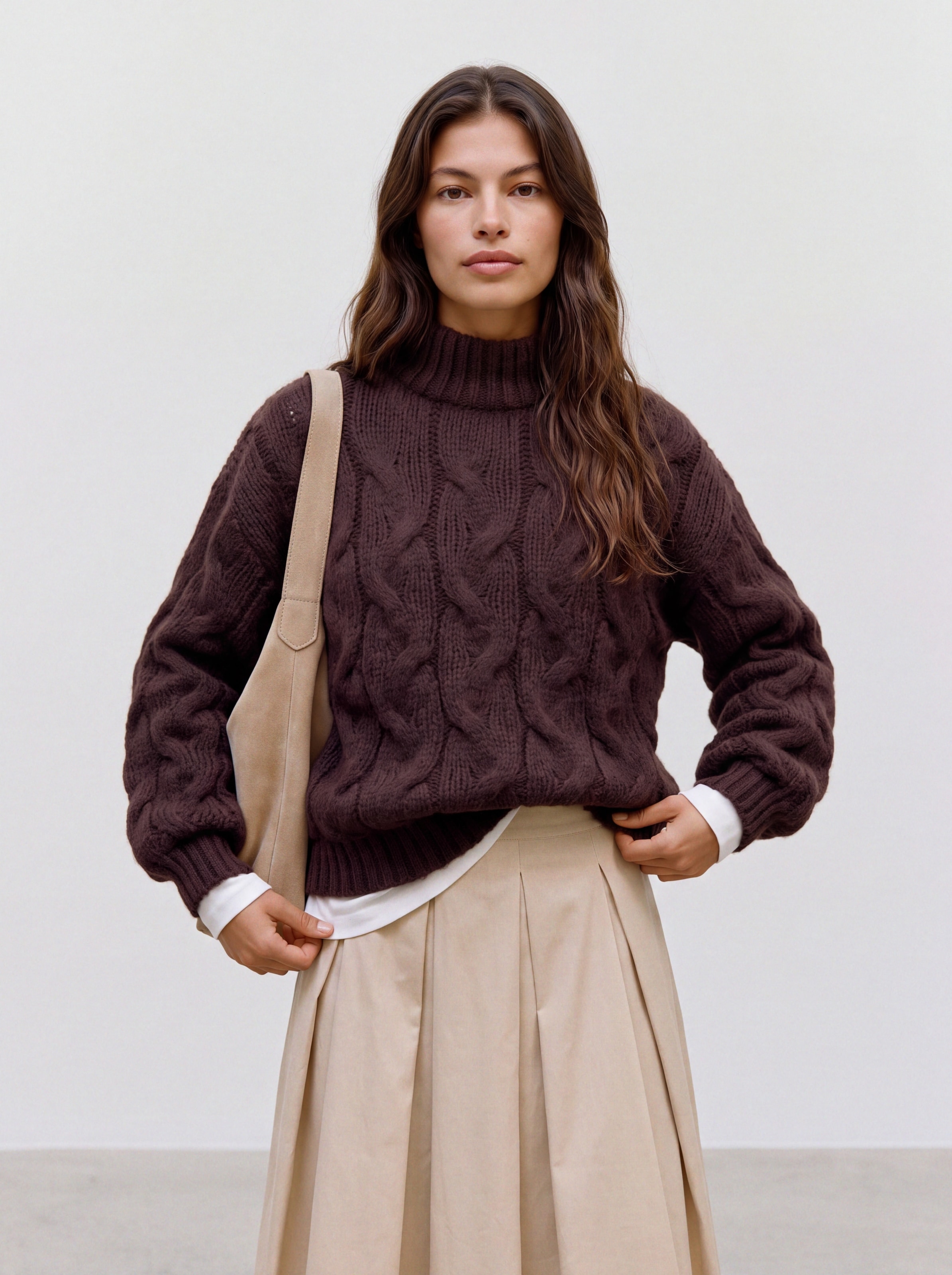 Vero Moda Strickpullover »VMMAYBE LS HIGH NECK CABLE PULLOVER NOOS« Kunstfaser, Zopfstrickmuster