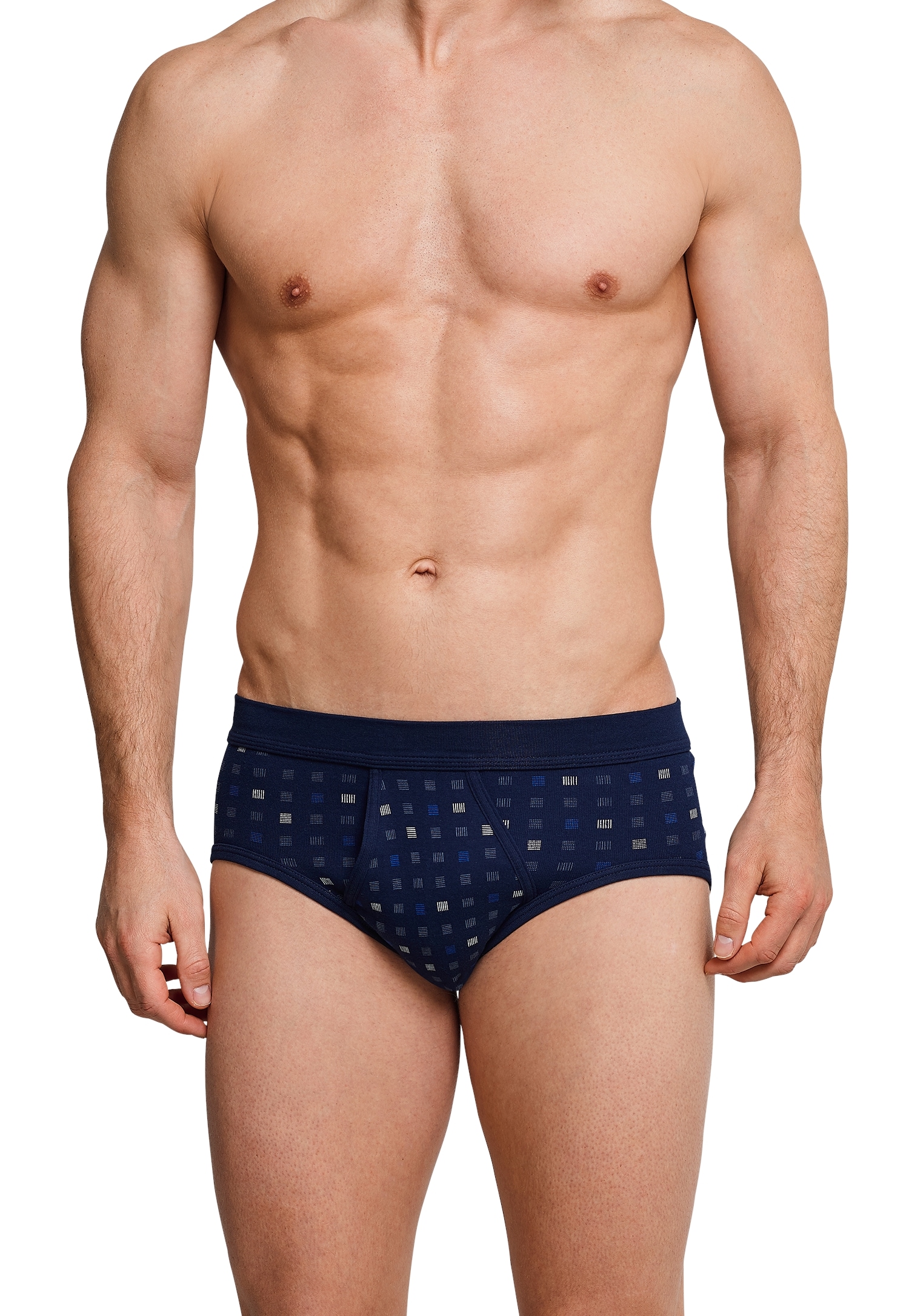 Schiesser Slip »Essentials« 2er Pack,  mit Eingriff, Feinripp-Qualität, Softbund, kariert, Baumwolle