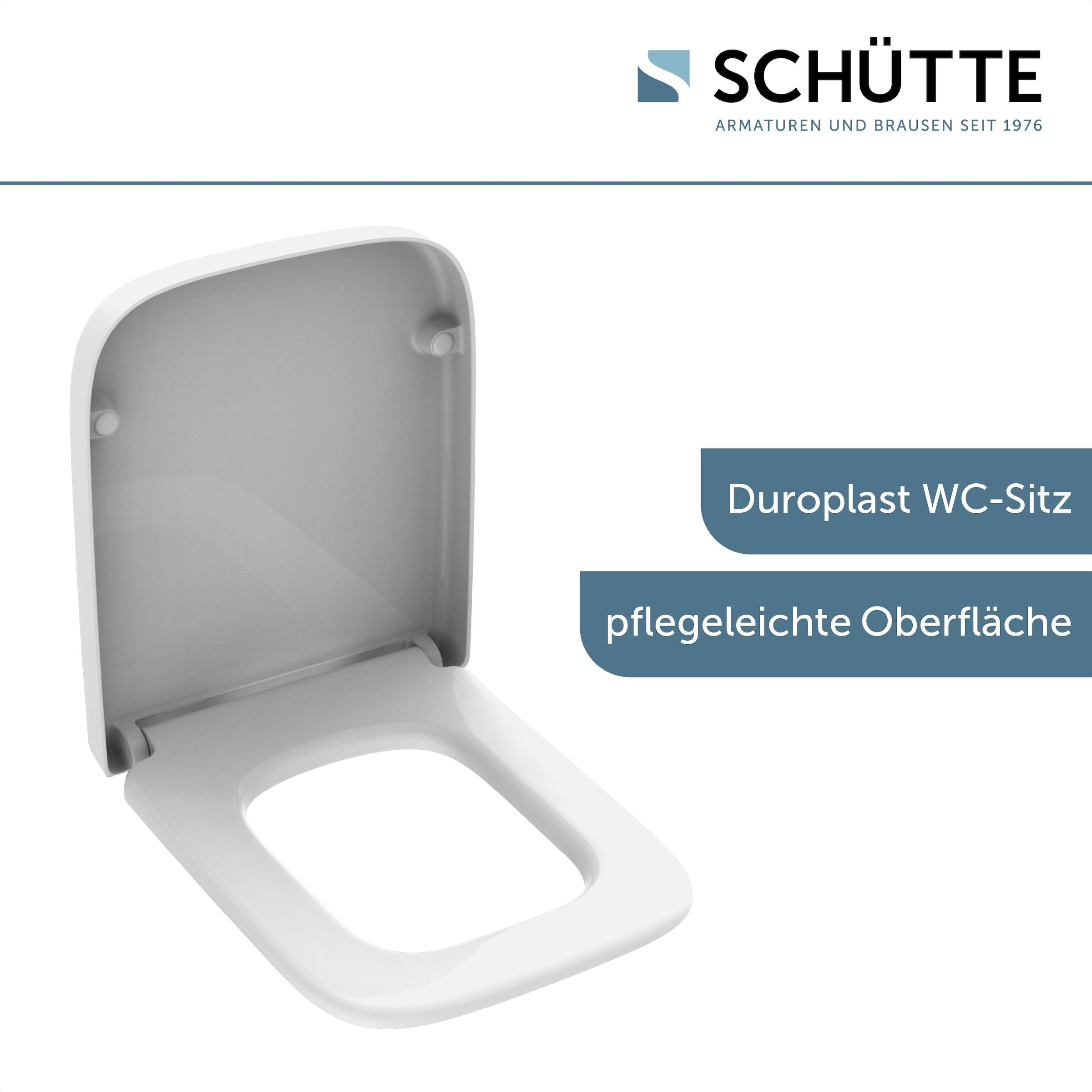 Schütte WC-Sitz »Duroplast, WHITE E-Form PRO 4« WC-Sitz, Befestigungsmaterial, Montageanleitung,  mit Absenkautomatik und Schnellverschluss