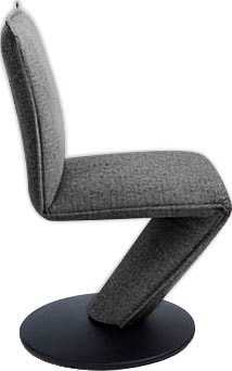 K+W Komfort & Wohnen Chaise de salle à manger »Drive Drehstuhl« () Chaise avec coque d'assise suspendue, plateau tournant en métal noir structuré
