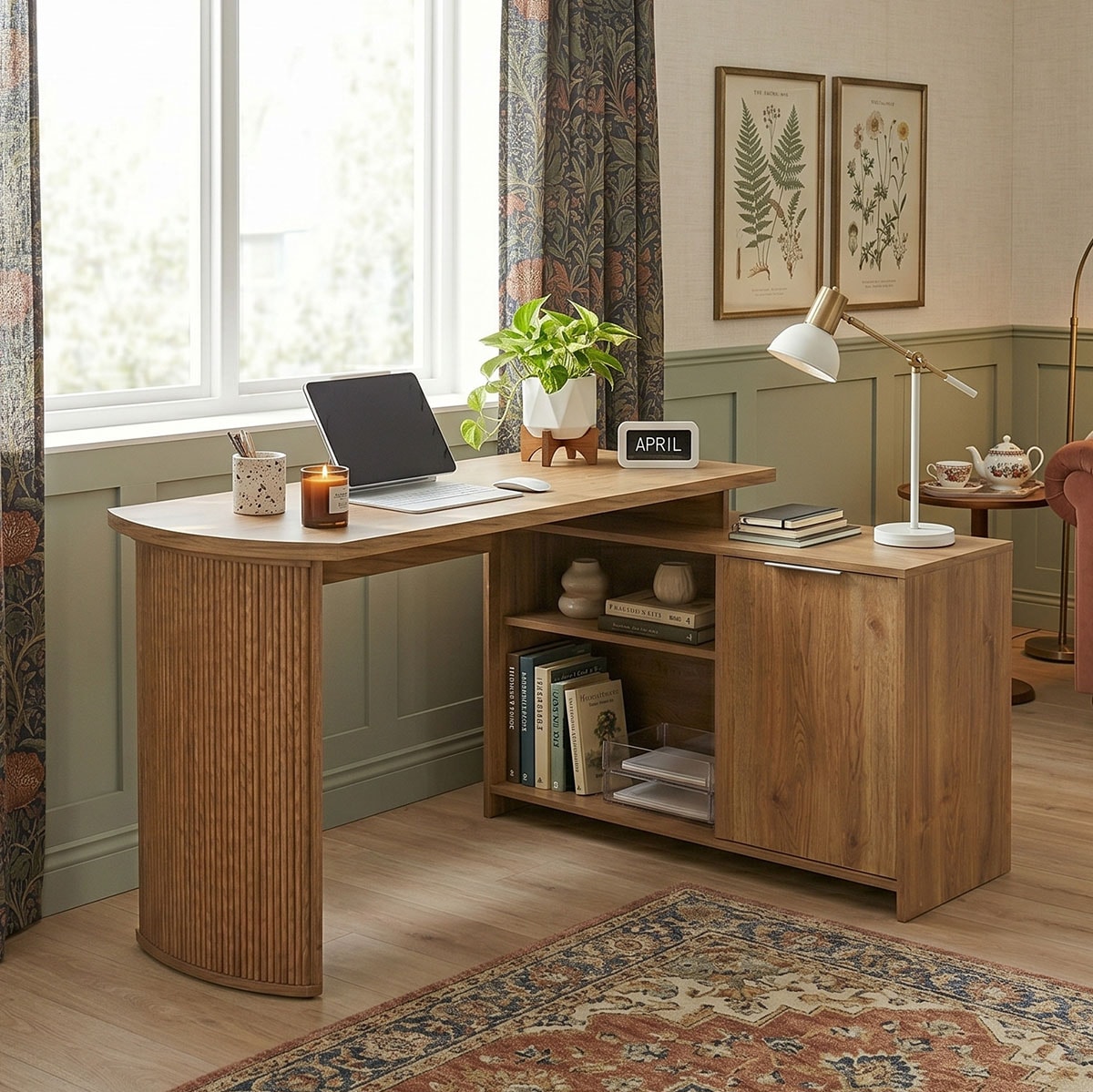 Jahnke Bureau d'angle »MOON C 14 E« Bureau d'angle, montage réversible, 2 compartiments, largeur : 140 cm