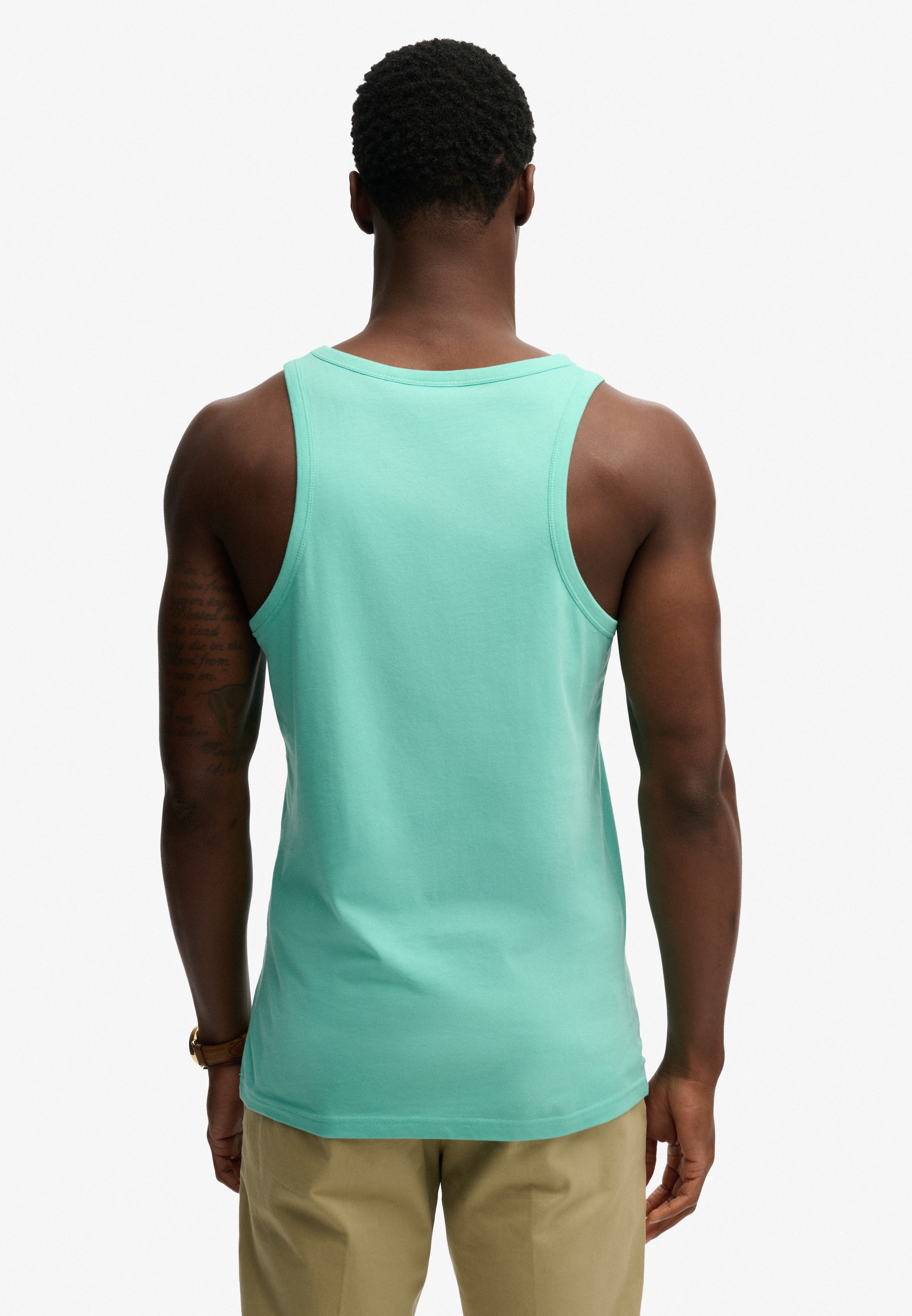 Superdry Débardeur »ESSENTIAL LOGO VEST UB« avec étiquette de marque, en coton et jersey simple, coupe slim, sans manches