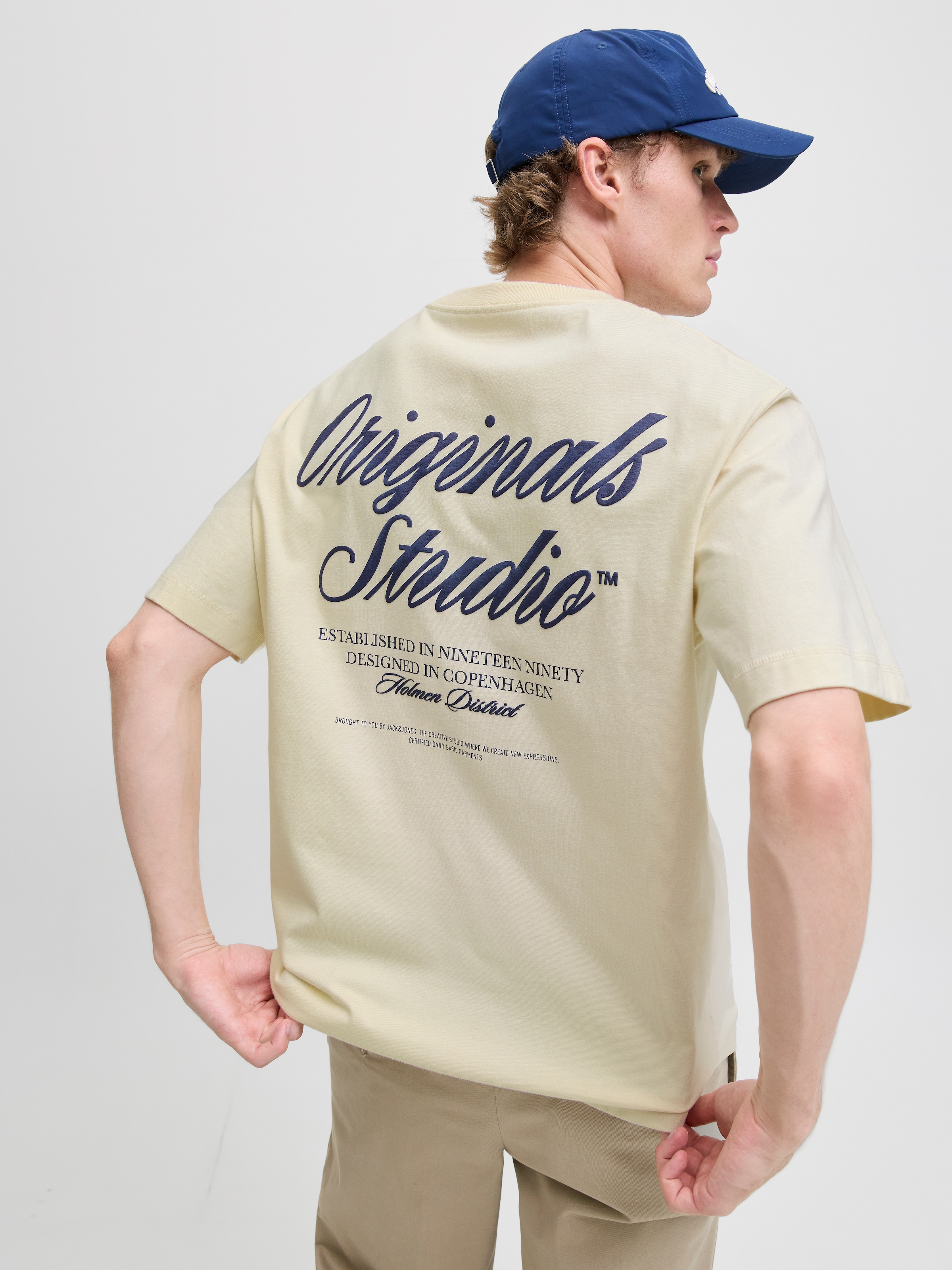 Jack & Jones T-shirt à manches courtes »JORNORREBRO TYPO TEE SS CREW NECK NOOS« Baumwolle, relaxed fit