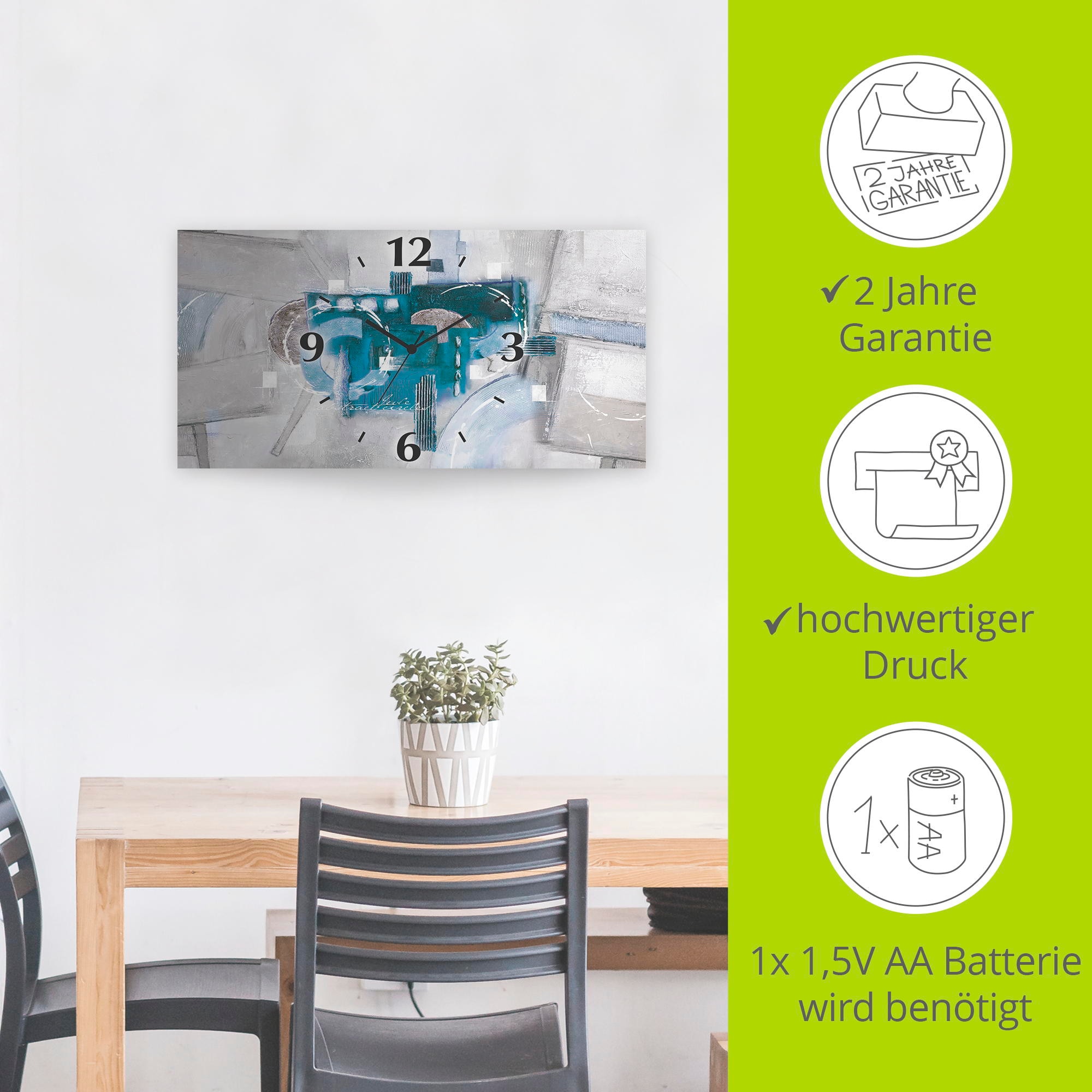 Artland Horloge murale »Abstrakte blaue Kreise« wahlweise mit Quarz- oder Funkuhrwerk, lautlos ohne Tickgeräusche