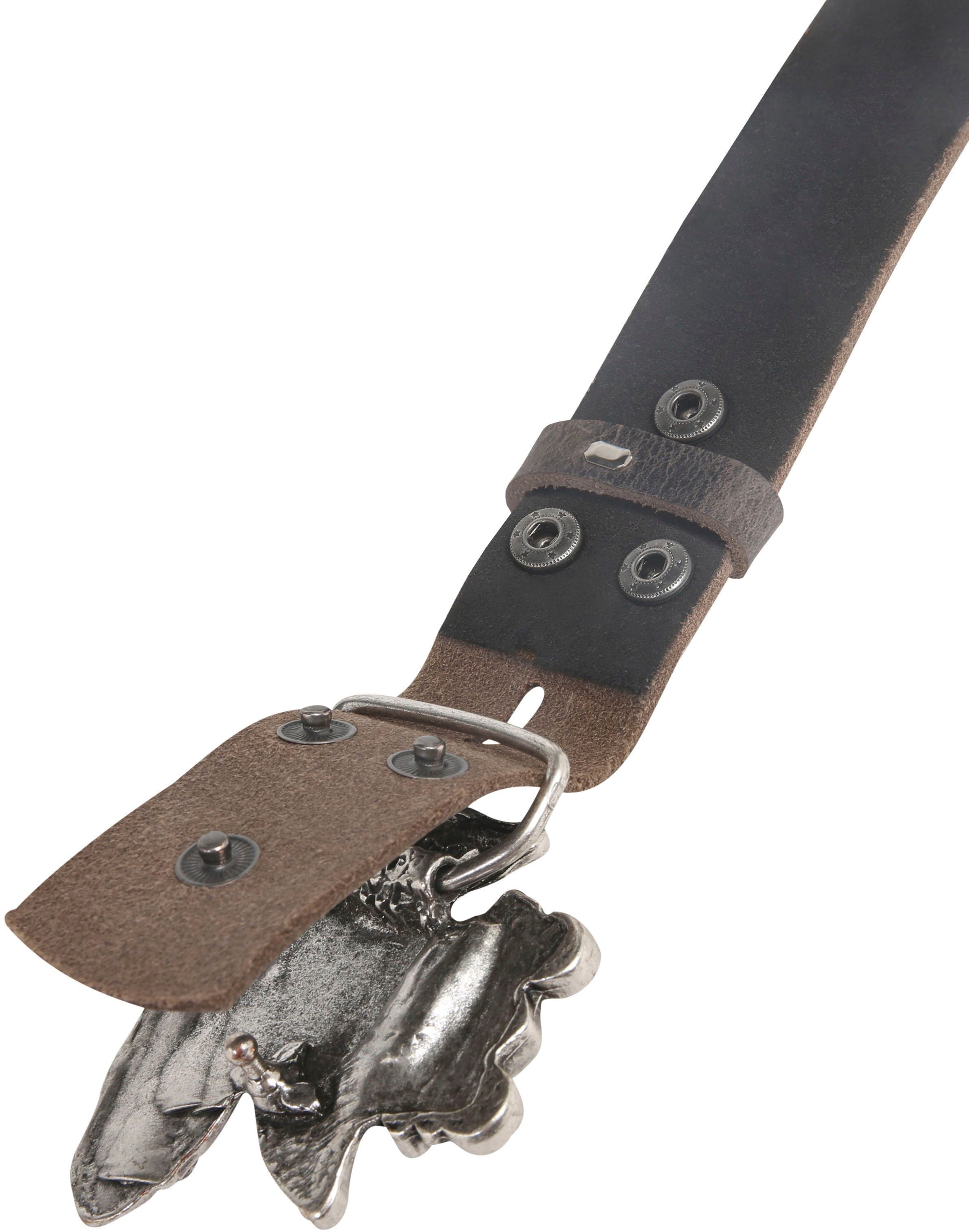 Rettungsring Gürtel Ledergürtel mit Frosch-Koppelschliesse im Vintage-Look