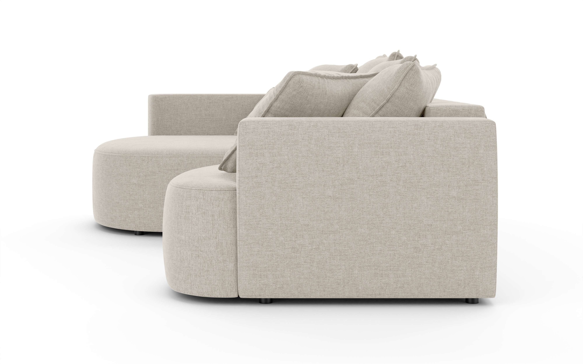 Home affaire Ecksofa »Kahekili, Schlafsofa mit Bettkasten, Masse B/T/H: 255/181/90/ cm« L-Form mit Wellenunterfederung, 7 Rückenkissen und 2 Zierkissen