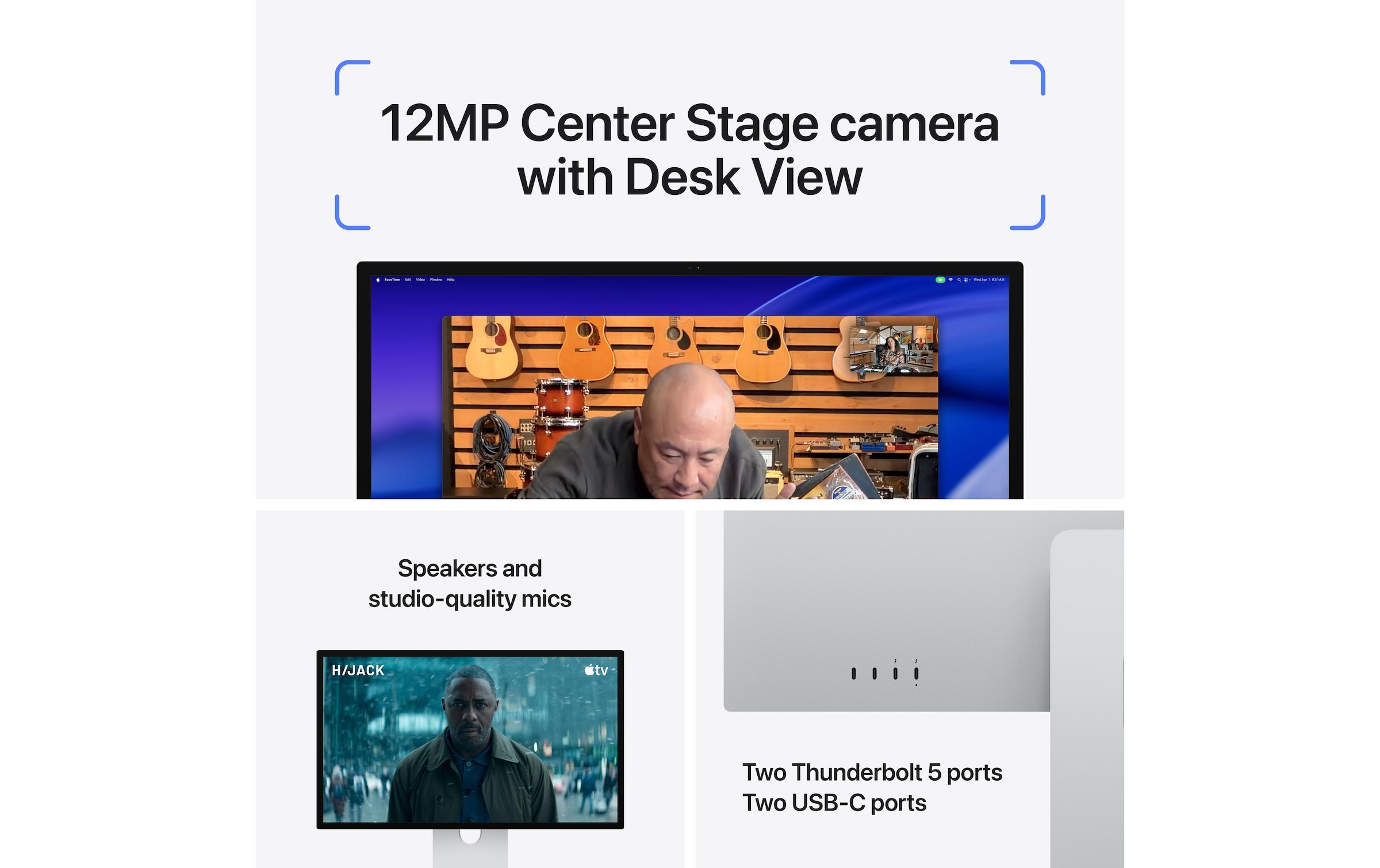 Apple Moniteur LED »27 Studio Dis­play XDR (Nanotexturglas, Height/Tilt-Stand)« 68,58 cm/27 ″  5120 x 2880 px 120 Hz