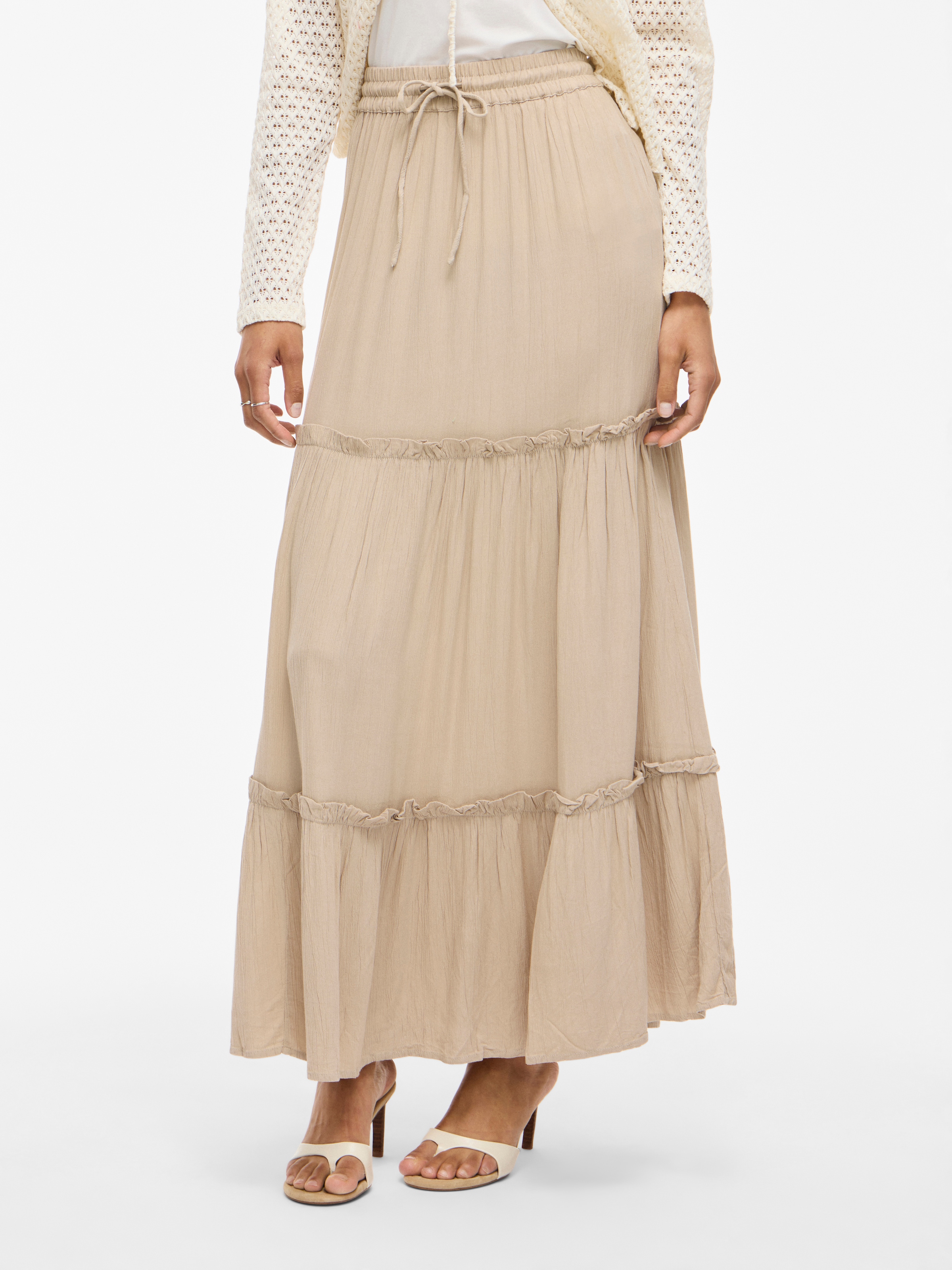 Vila Maxi jupe »VIMESA HW MAXI SKIRT - NOOS« mit Rüschen