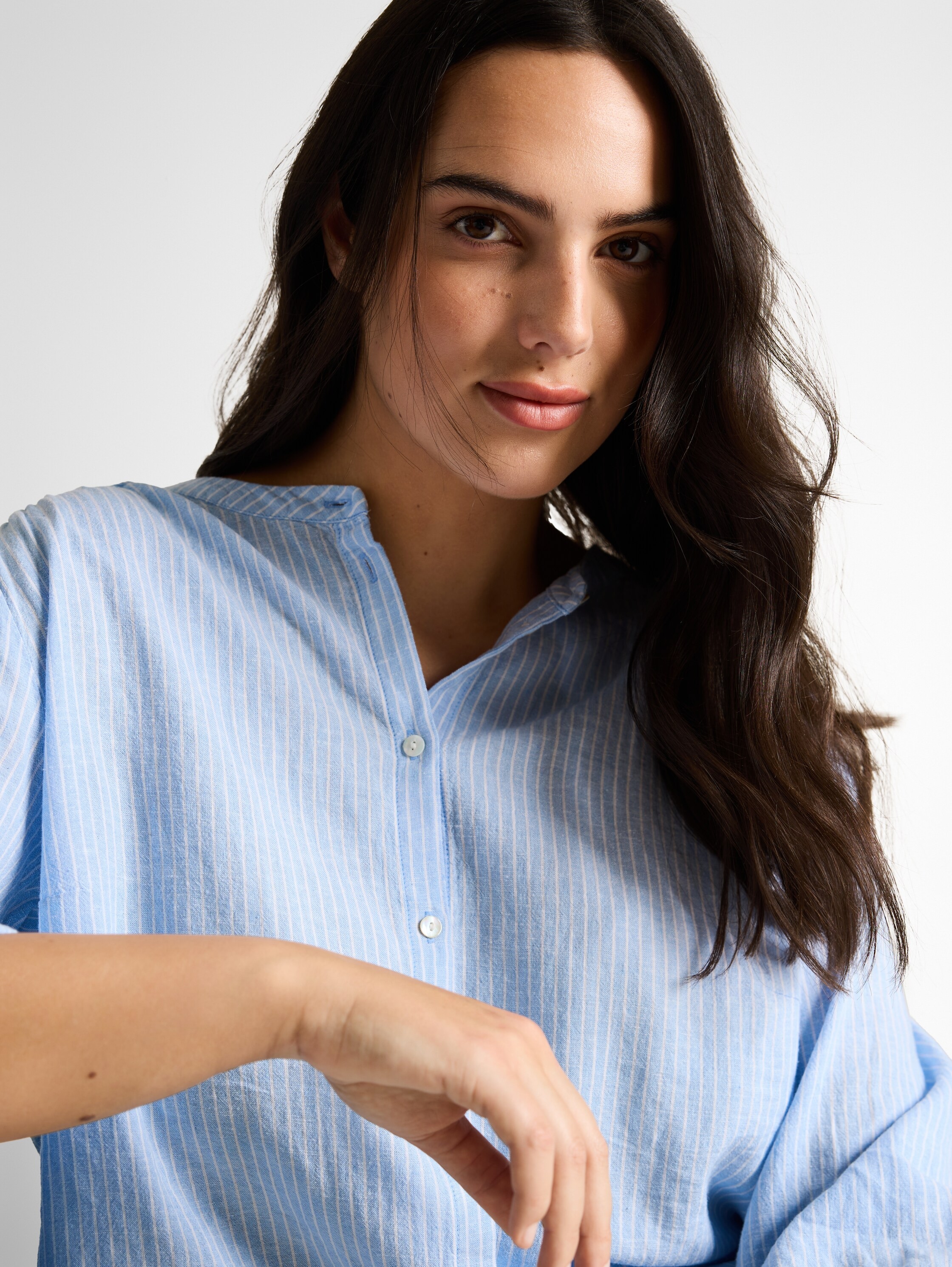 TOM TAILOR PLUS Schluppenbluse mit Streifen-Design