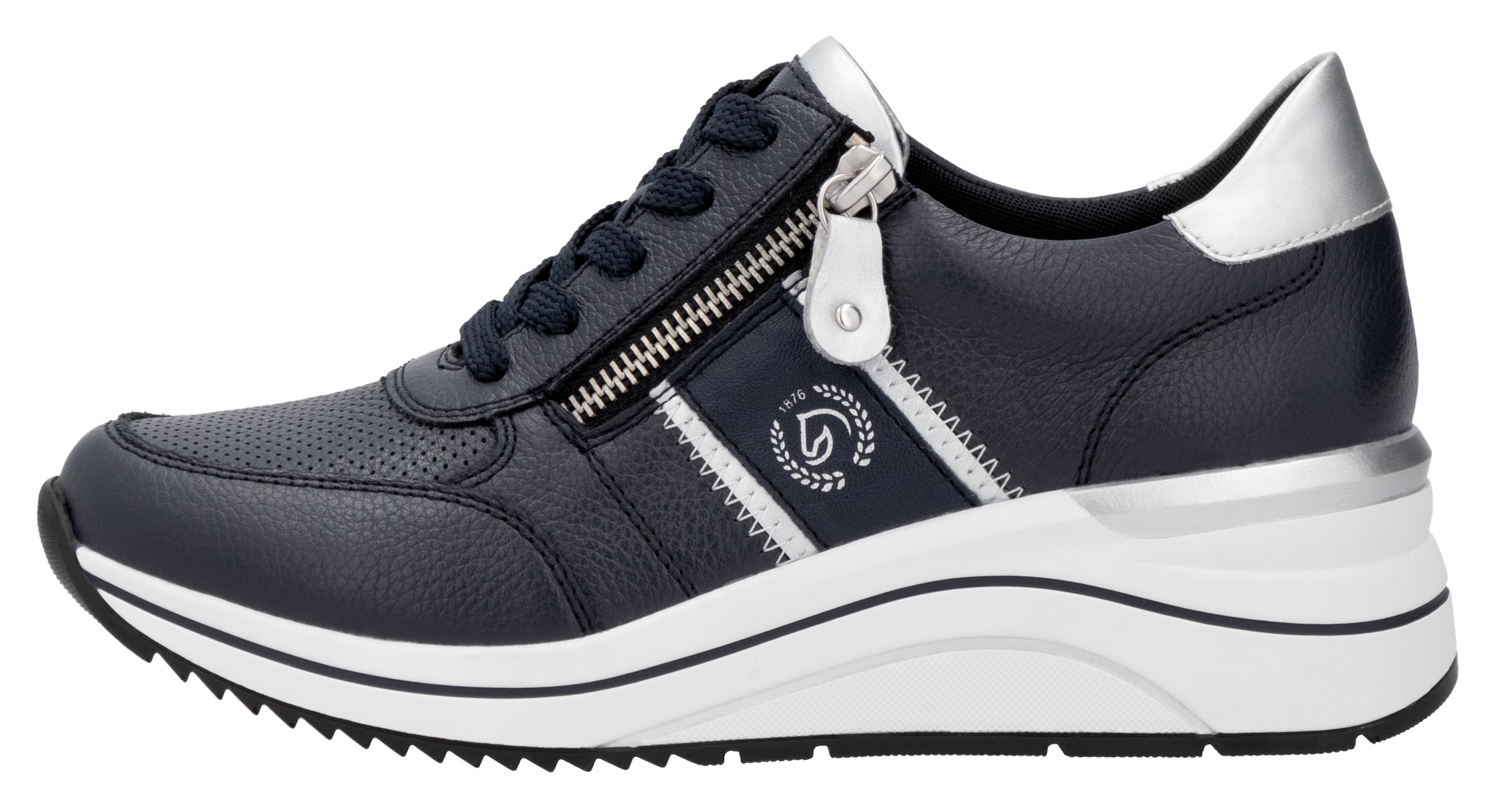 Remonte Keilsneaker  , Freizeitschuh, Halbschuh, Schnürschuh mit Metallic-Kontrastbesätzen