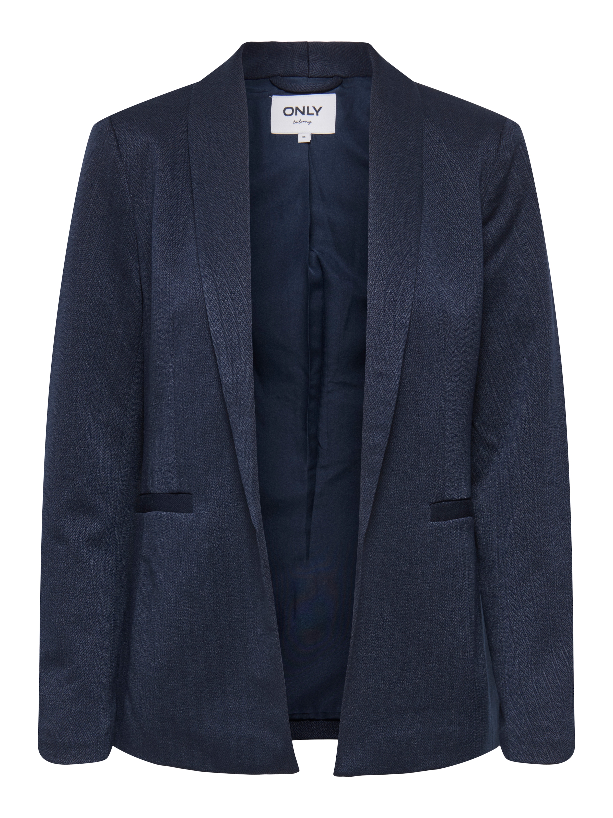 ONLY Longblazer »ONLESKA-ADDY LIFE L/S HB BLAZER CC TLR« mit Reverskragen, verschlusslose Form, Fischgratmuster