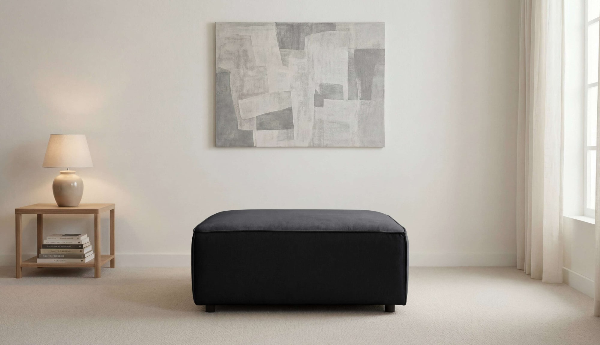 GOODproduct Polsterhocker »Jorrena, extra weicher Chenille-Stoff« Praktische Ergänzung, 105x105 cm, mit Wellenunterfederung