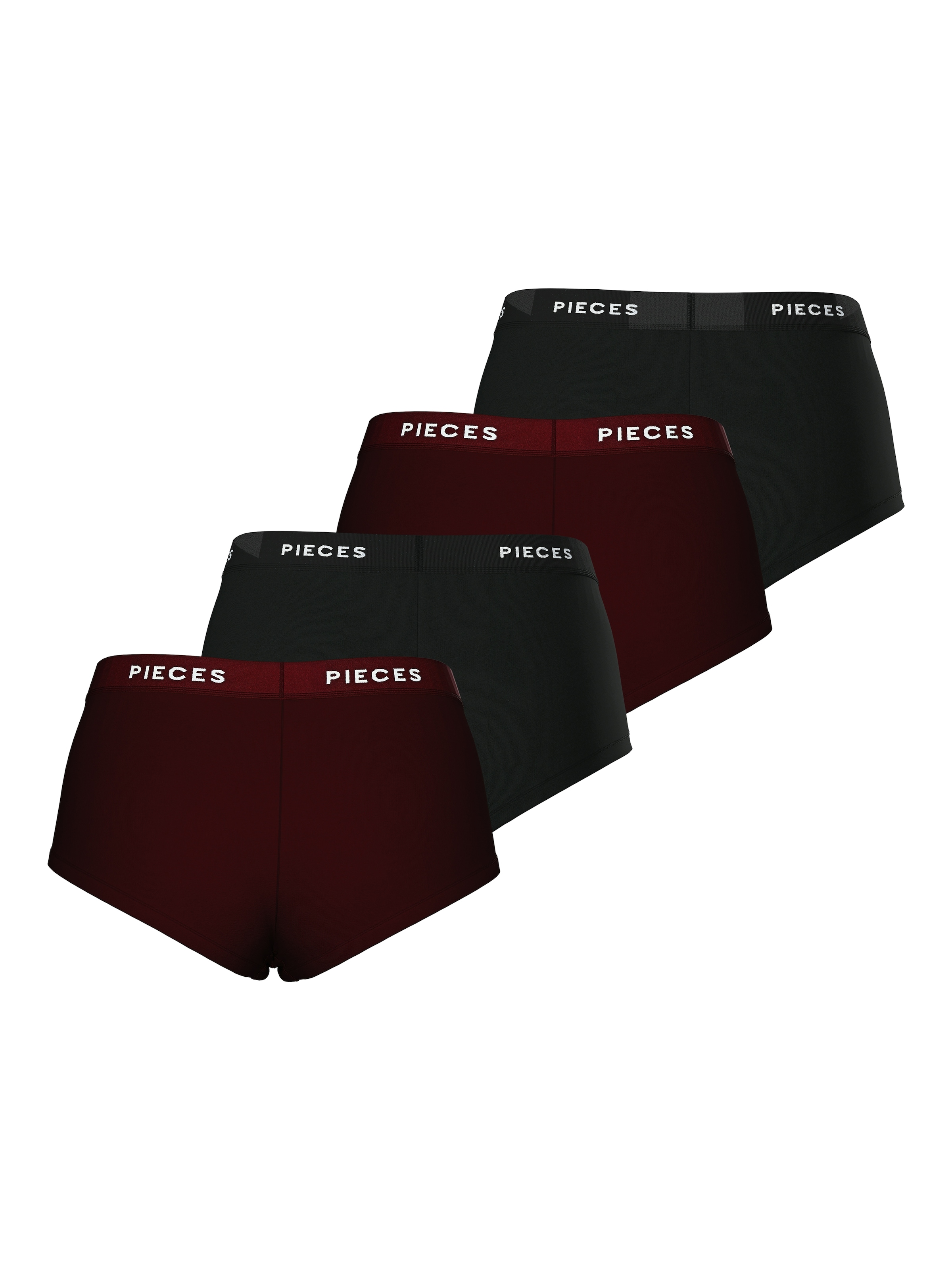 pieces Hipster »PCLOGO LADY 4 PACK SOLID NOOS BC« Packung, 4er-Pack, 4 Stk. Baumwollmischung