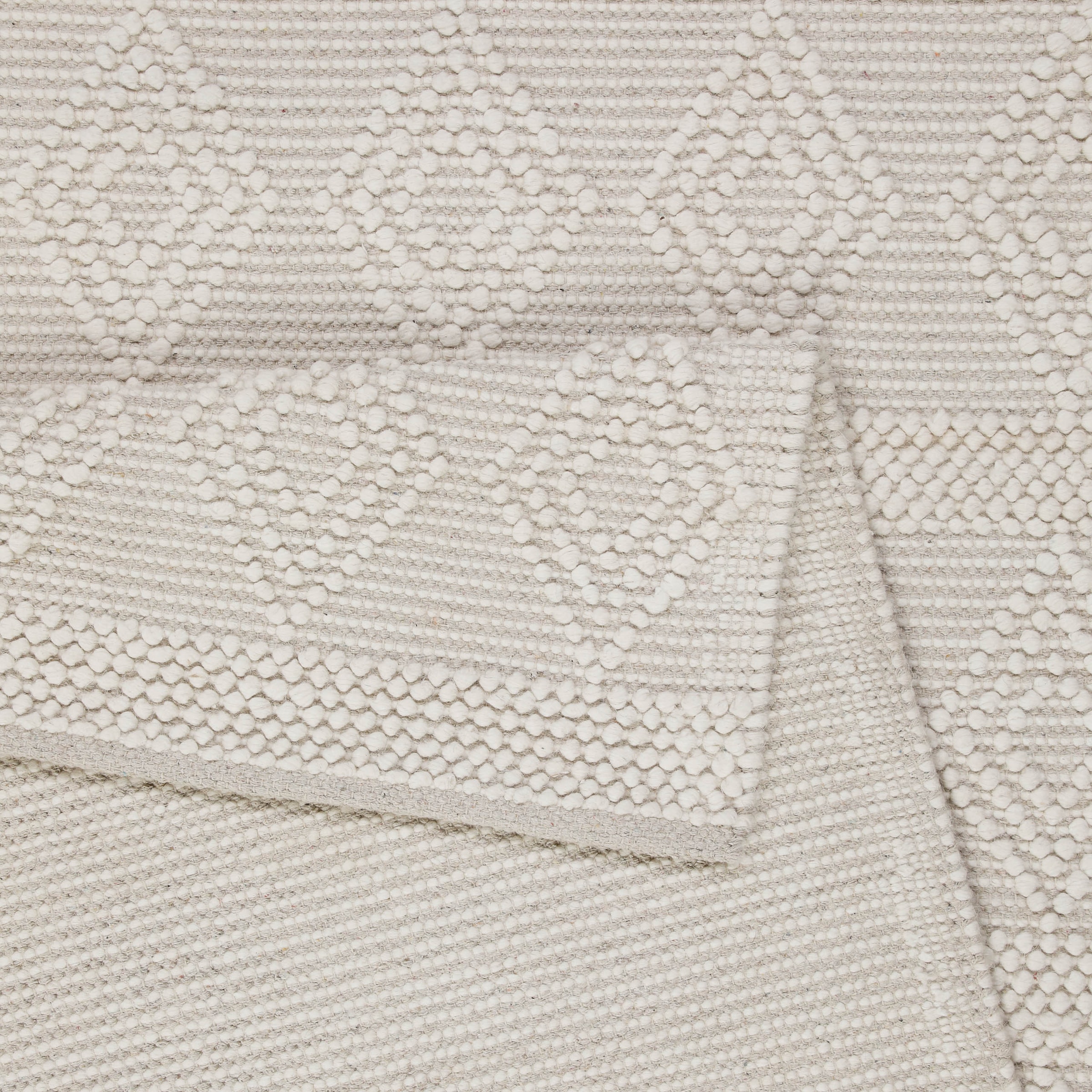 GOODproduct Teppich »Grunno« rechteckig 8 mm Höhe 70% Wolle, handgewebt, Raute, Hoch-Tief, Wohnzimmer, Naturfaser