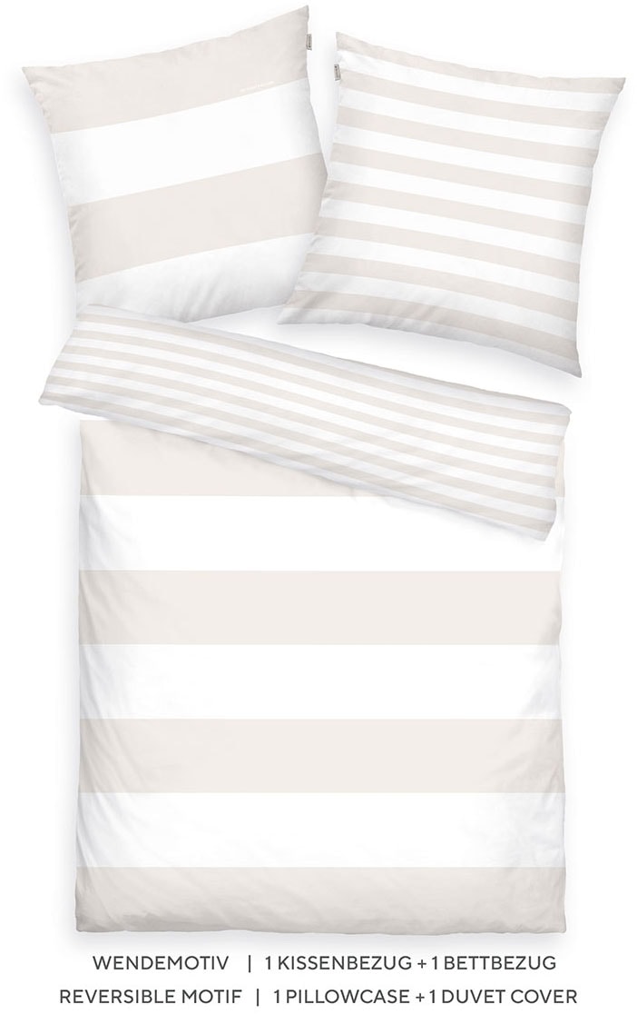 TOM TAILOR HOME Linge de lit réversible »SIENA in Gr. 135x200cm, 155x220cm oder 200x220cm« 2 cuis linge de lit rayé en coton, linge de lit réversible