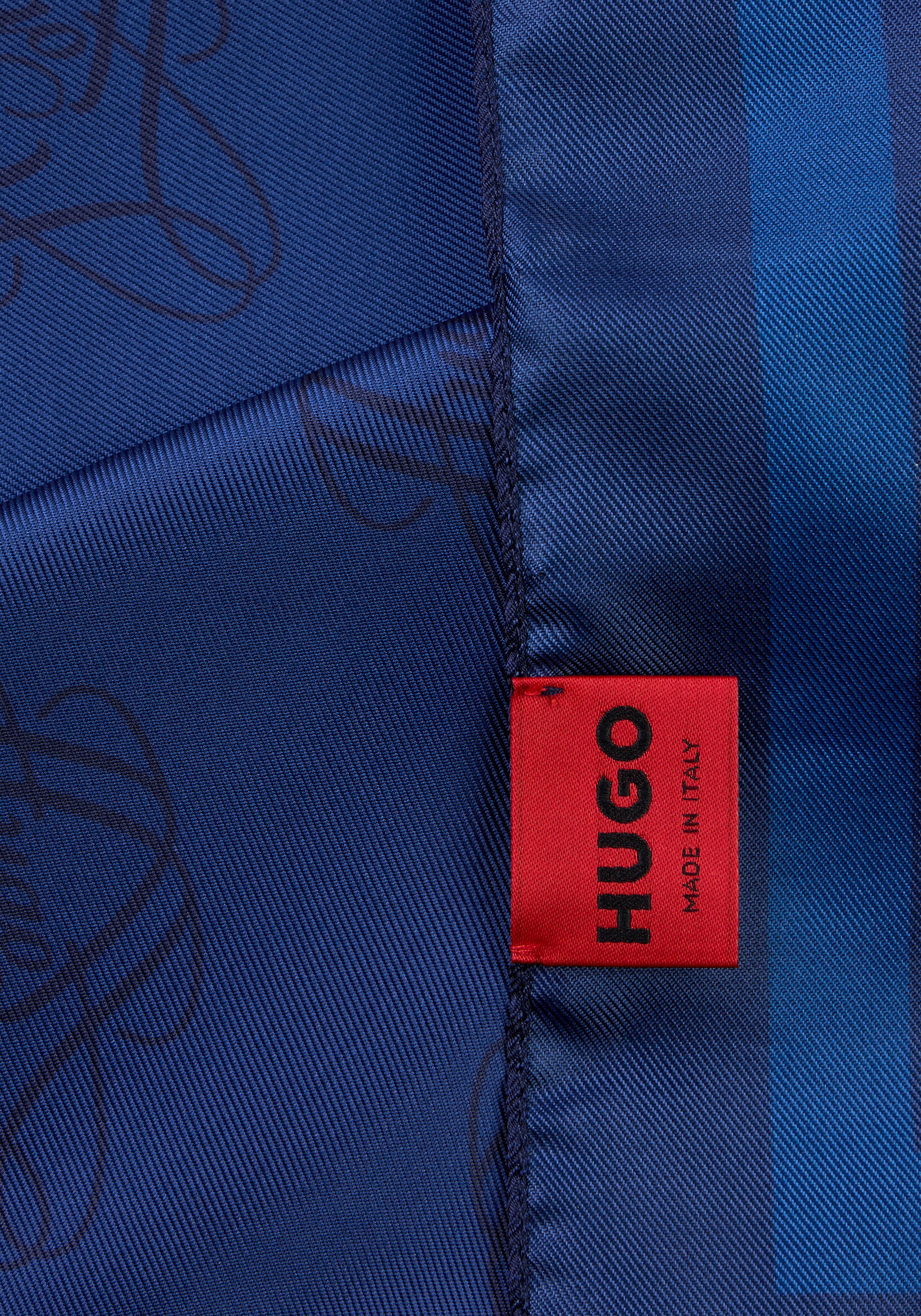 HUGO Halstuch »Auraize 90*90« mit Print und HUGO Schriftzug