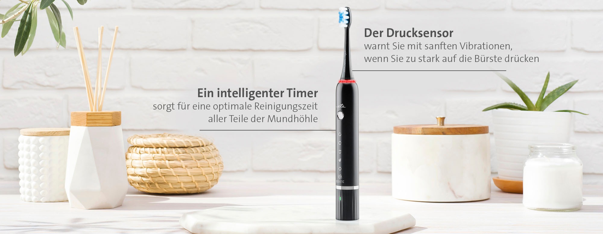 eta Schallzahnbürste »Sonetic ETA970790000« 2 Stk. Aufsteckbürsten Innovative Schalltechnologie MOVE+ (bis zu 40.000 Bewegungen/Minute)