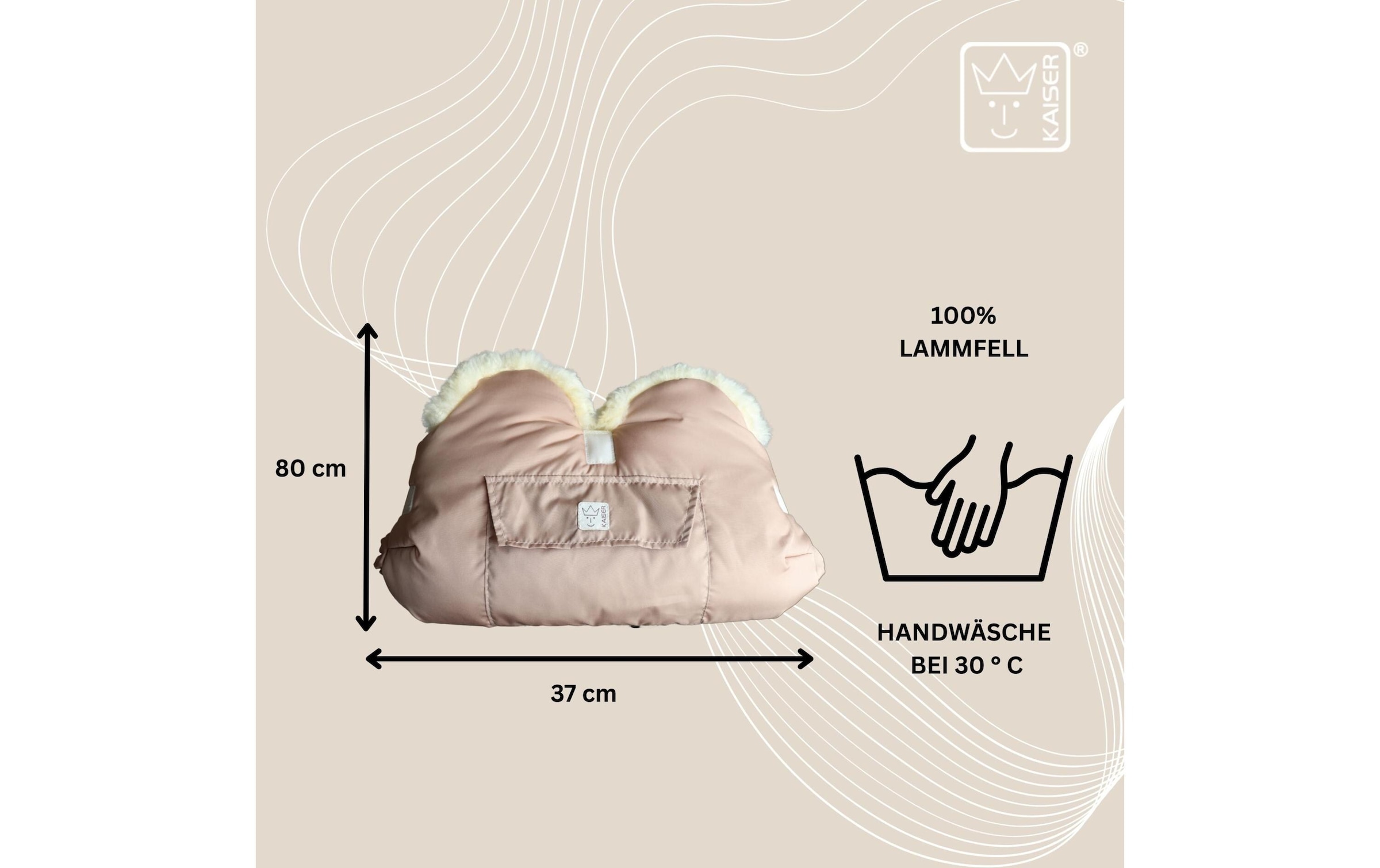 Kaiser Kinderwagen-Handwärmer »Lammfell Big Sand«