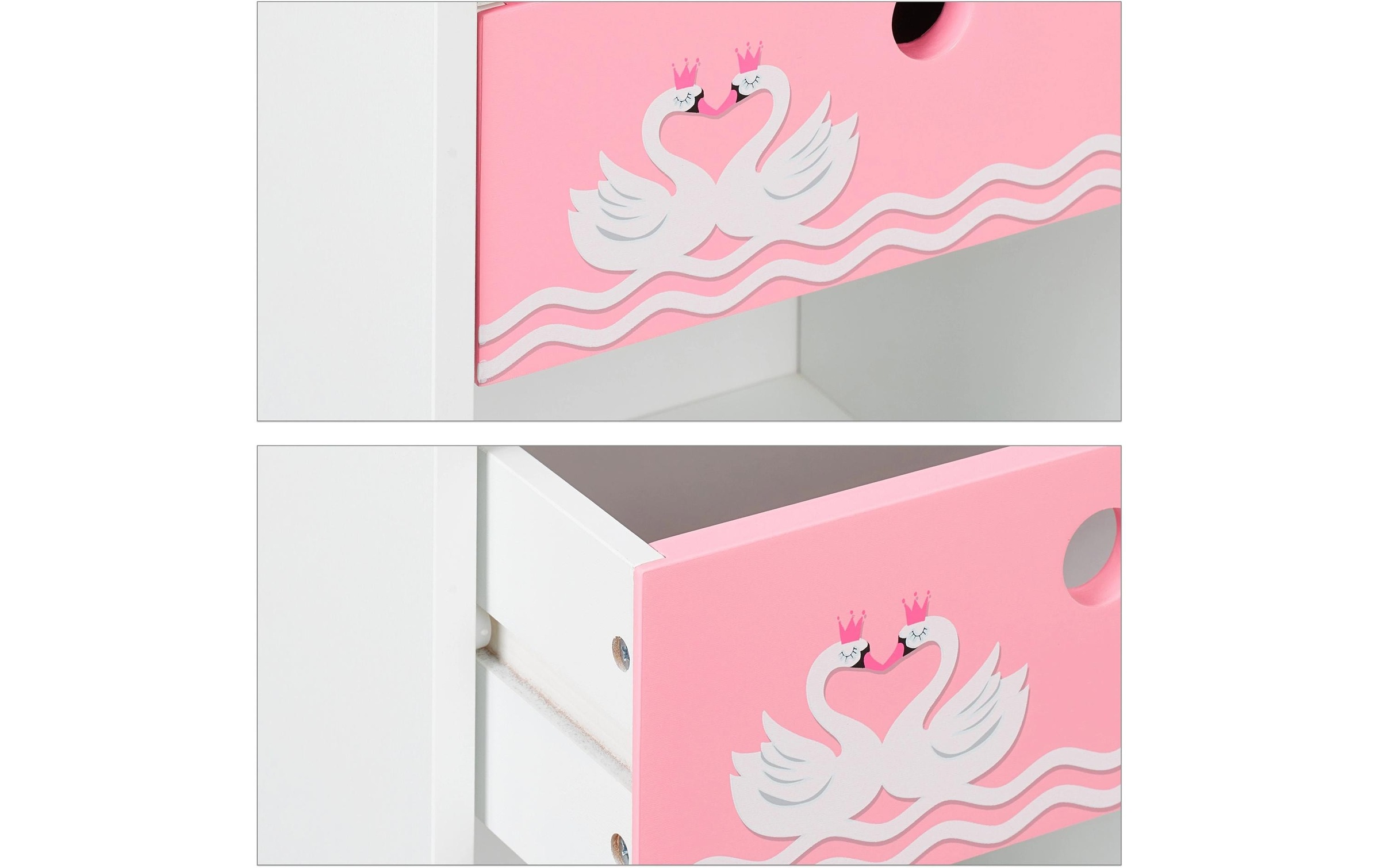 relaxdays Nachttisch »für Kinder Schwan 32 x 41 cm«