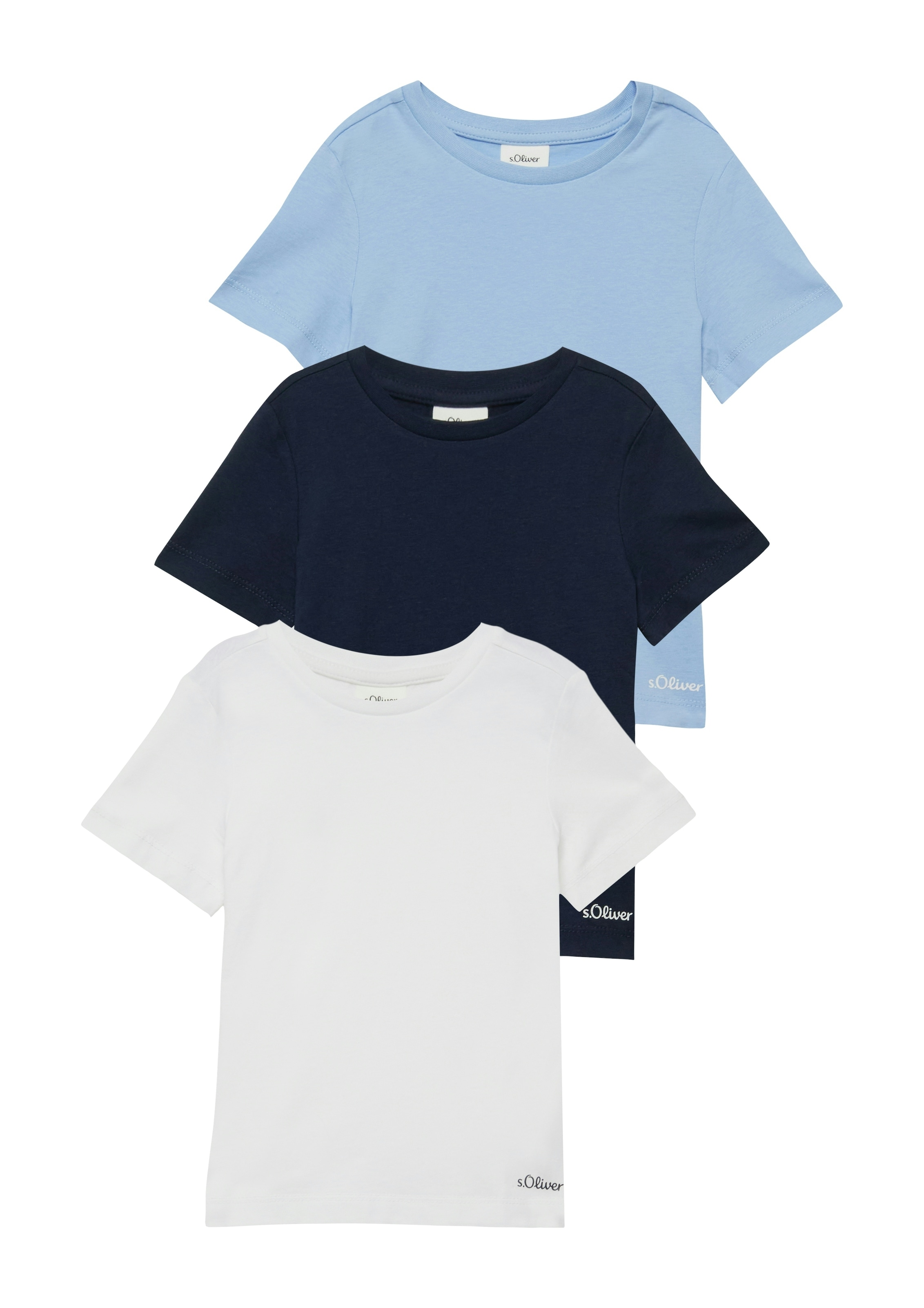 s.Oliver Junior T-Shirt Packung, 3 mit Rundhalsausschnitt